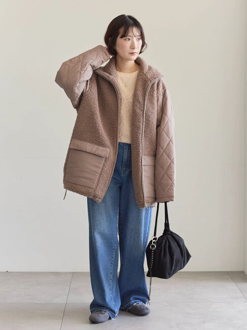 Samansa Mos2 blue「ふくれジャカードクルーネックプルオーバー」|Tシャツ・カットソー|