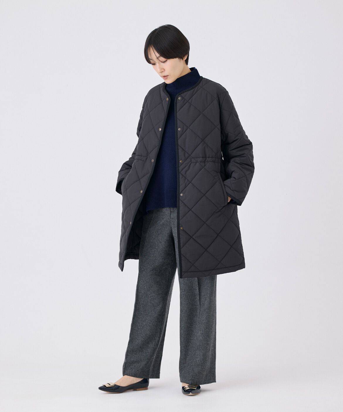 7-IDconcept.「《大きいサイズ》千鳥チェックストレートパンツ」|スラックス|