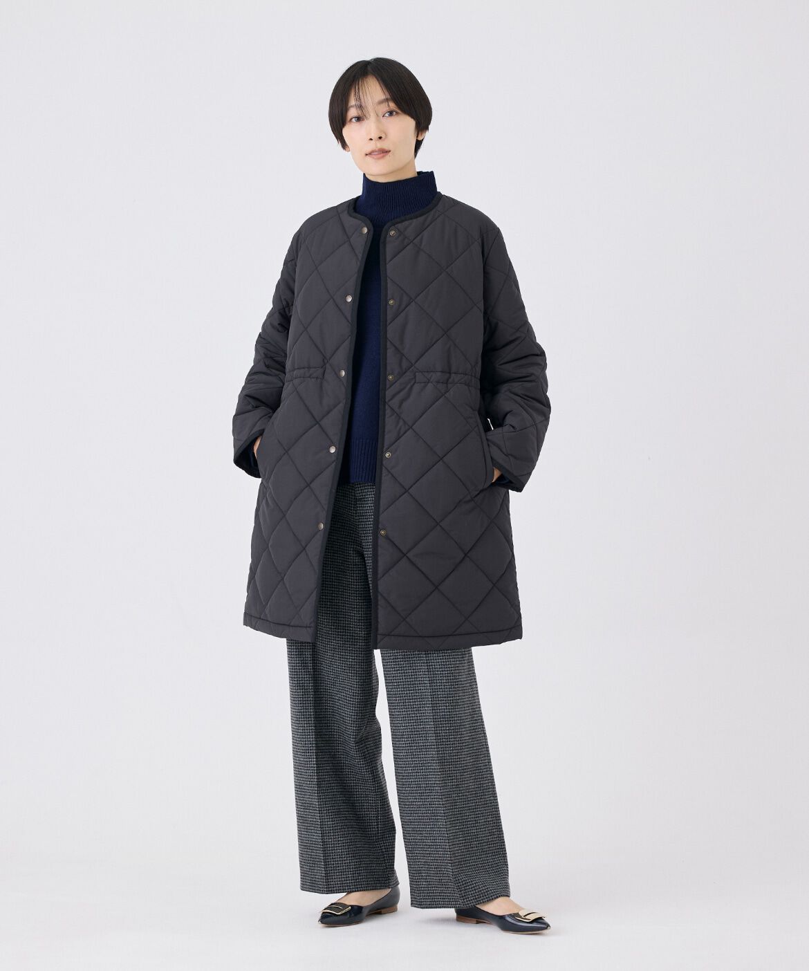 7-IDconcept.「《大きいサイズ》千鳥チェックストレートパンツ」|スラックス|