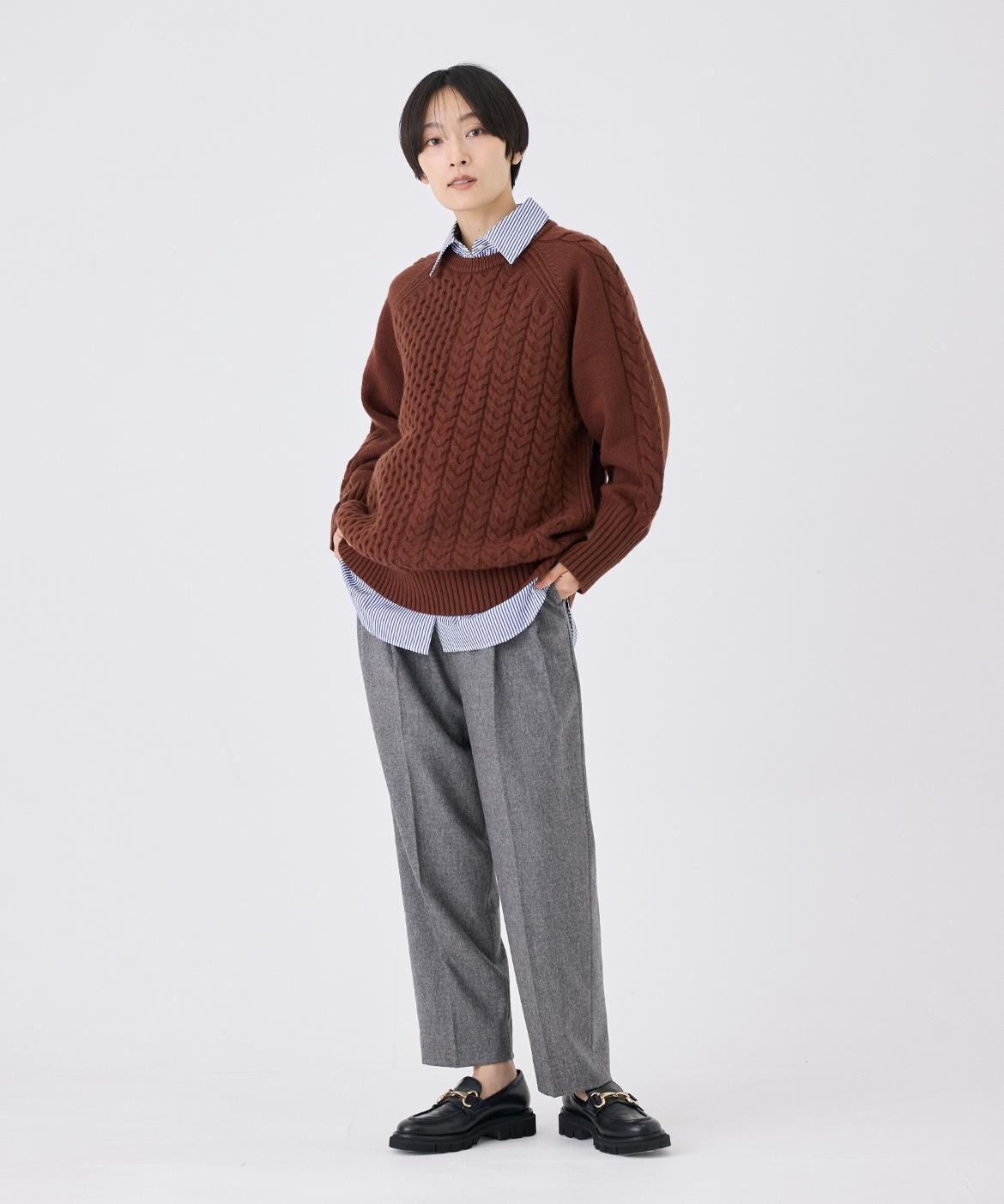 INED「ケーブルニット」|ニット・セーター|