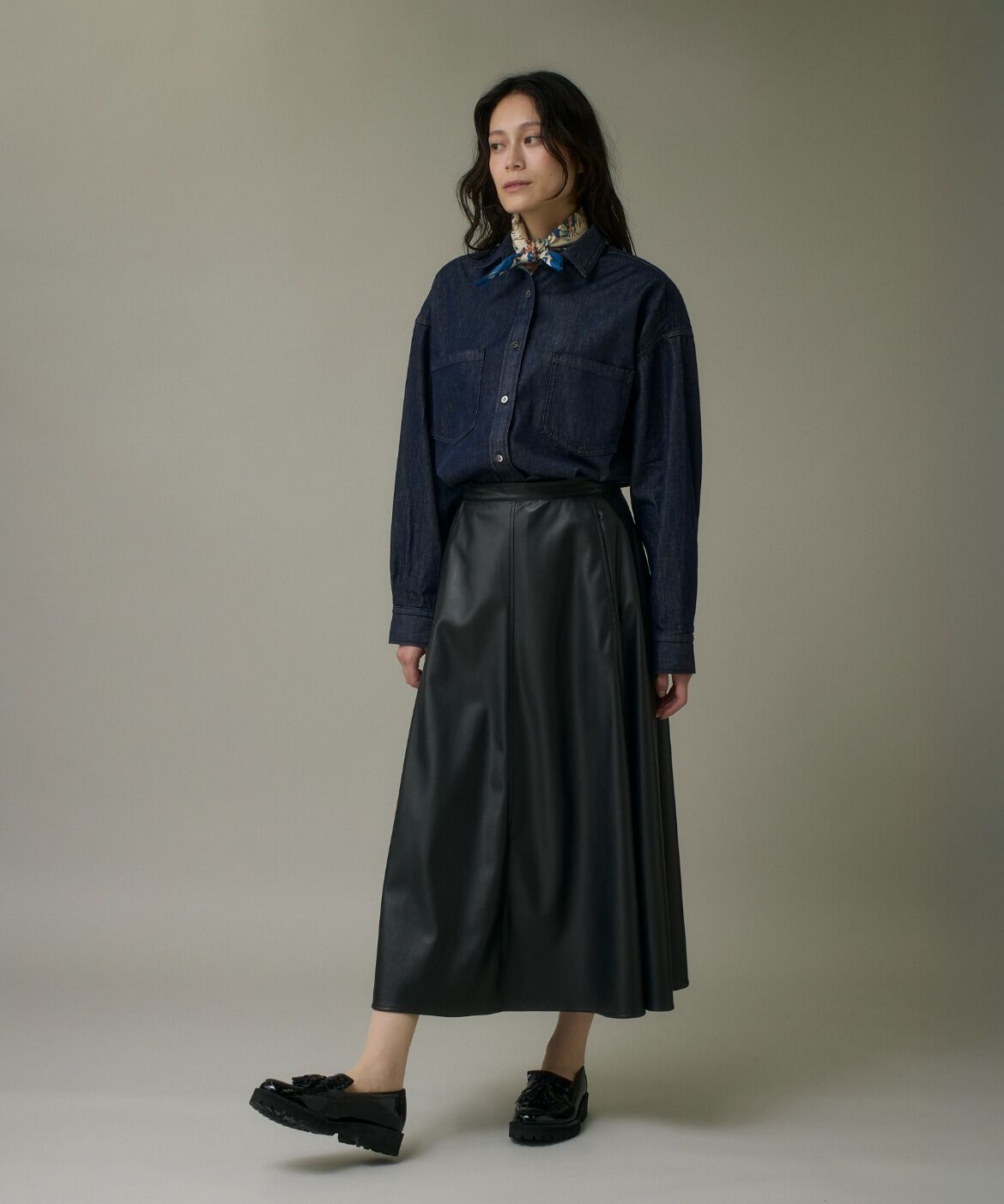 DAY by DAY it&rsquo;s international「ソフトフェイクレザーフレアースカート」|スカート|