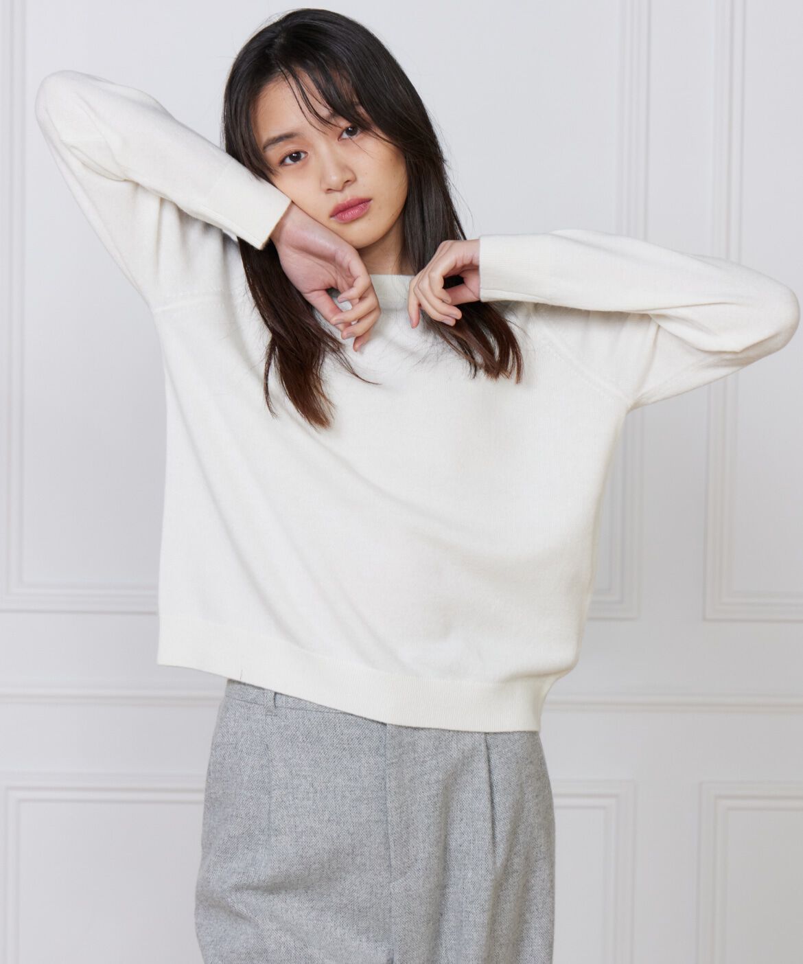 DAY by DAY it&rsquo;s international「カシミヤ混クルーネックプルオーバー《CASH5》」|ニット・セーター|ホワイト