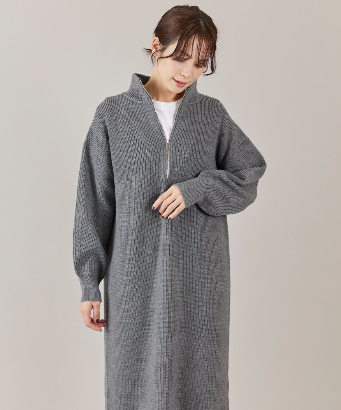 DAY by DAY it&rsquo;s international「ハーフジップニットワンピース」|ワンピース|チャコールグ 3