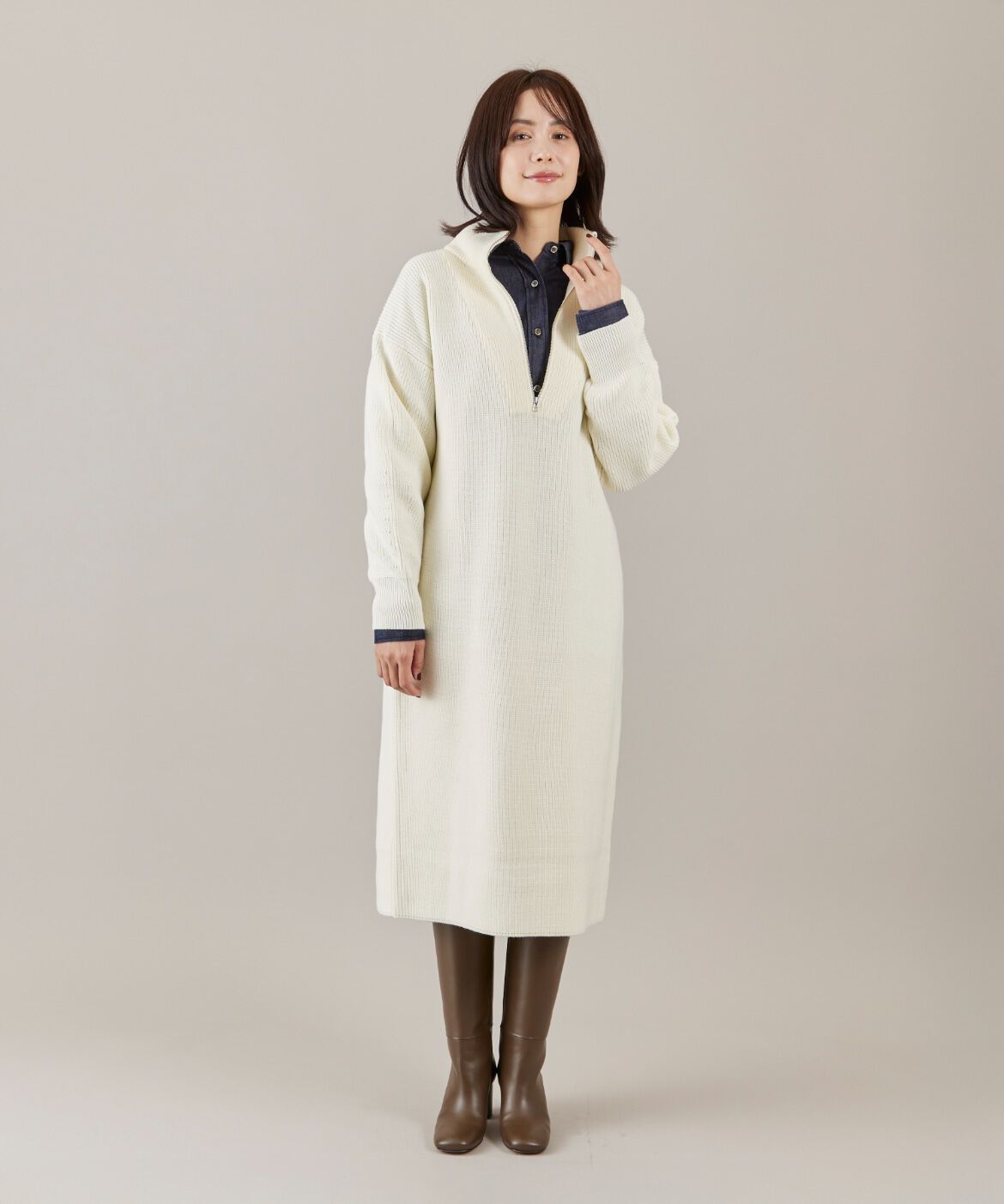 DAY by DAY it&rsquo;s international「ハーフジップニットワンピース」|ワンピース|