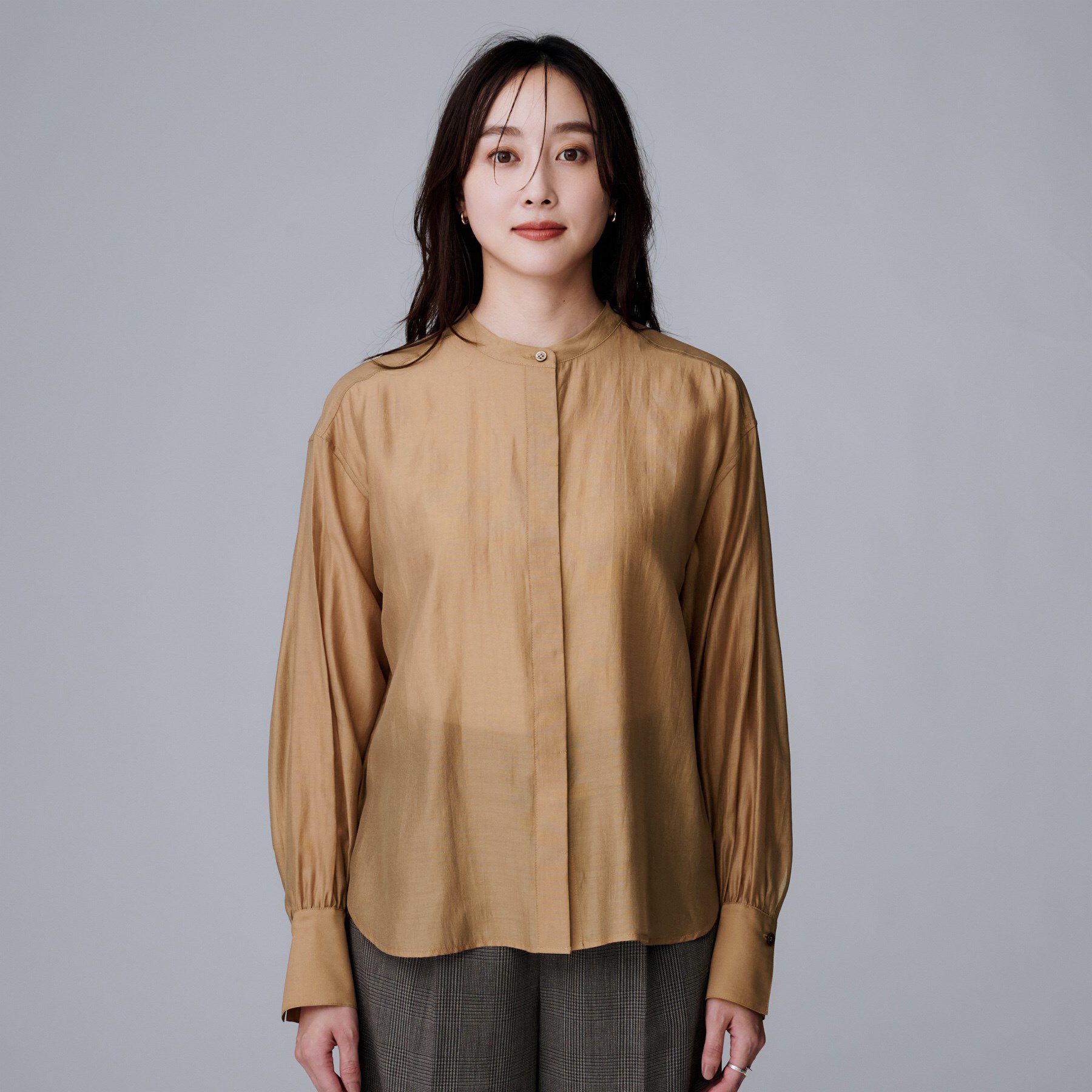 UNTITLED「【ボウタイリボン/バンドカラー/レイヤード】2WAYシアーブラウス」|シャツ・ブラウス|