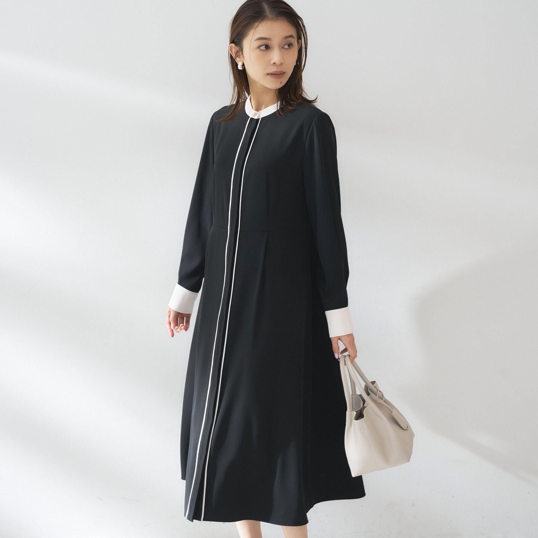 UNTITLED「【洗える/前開き/フォーマル】バイカラー ワンピース」|ワンピース|