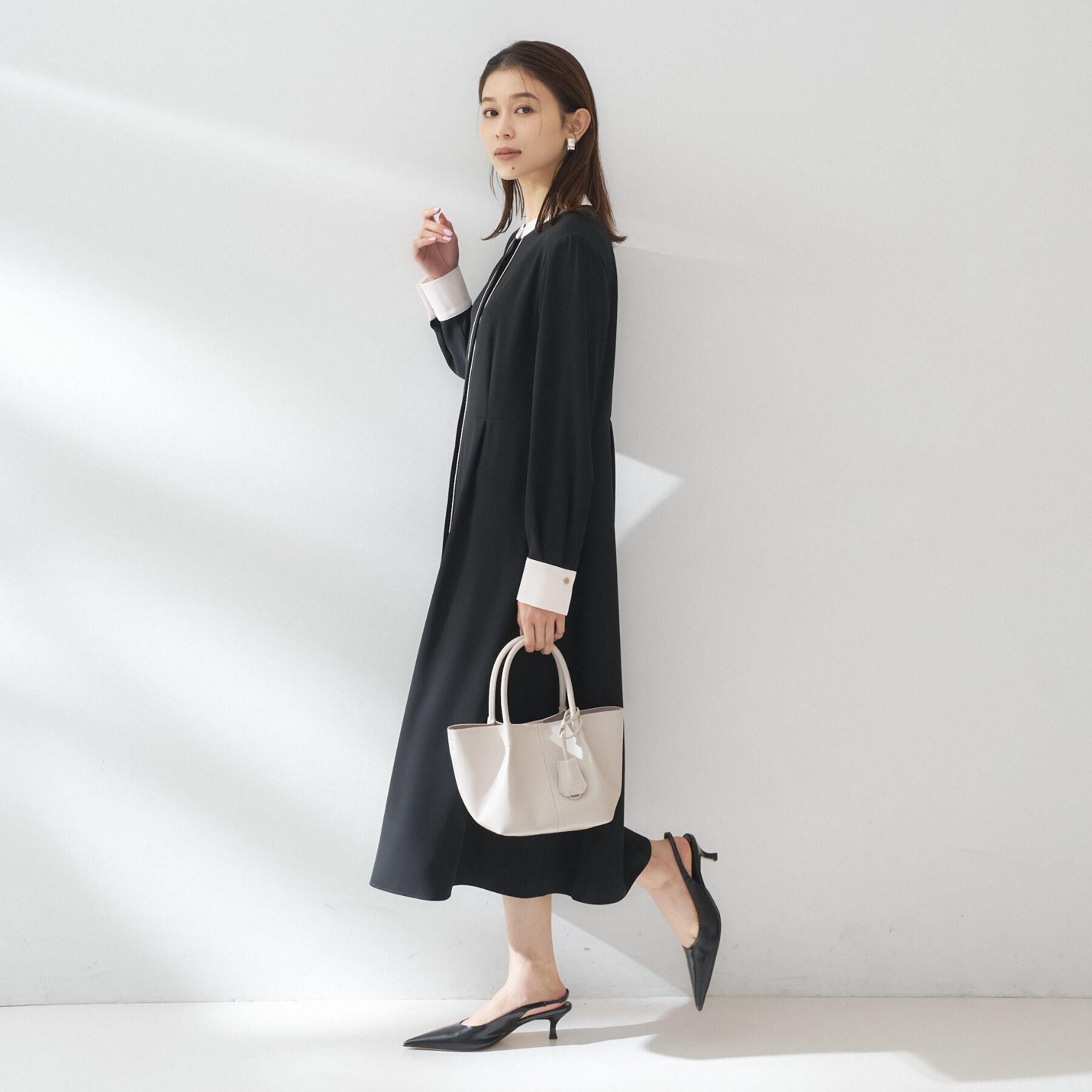 UNTITLED「【洗える/前開き/フォーマル】バイカラー ワンピース」|ワンピース|