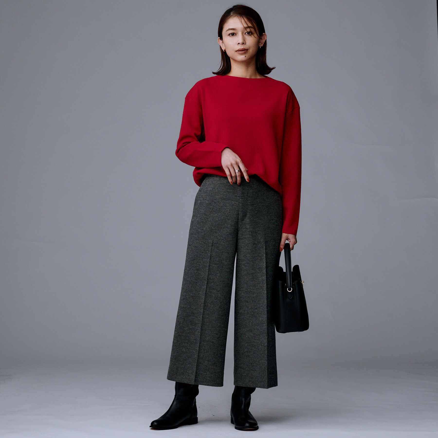 UNTITLED「【後ろウエストゴム】ミルドスムースクロップドワイドパンツ」|その他|