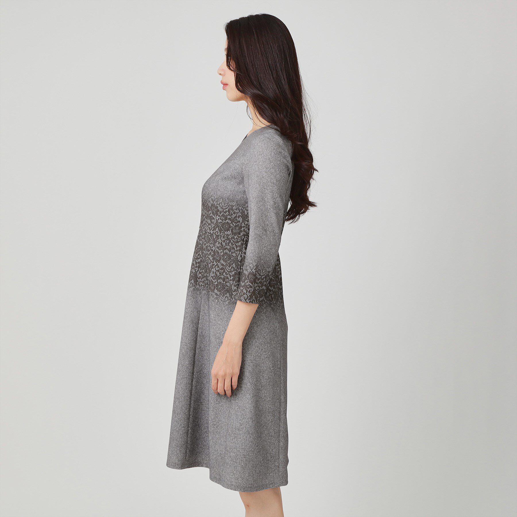 COUP DE CHANCE「【手洗い可／日本製】レース柄プリントワンピース」|ワンピース|