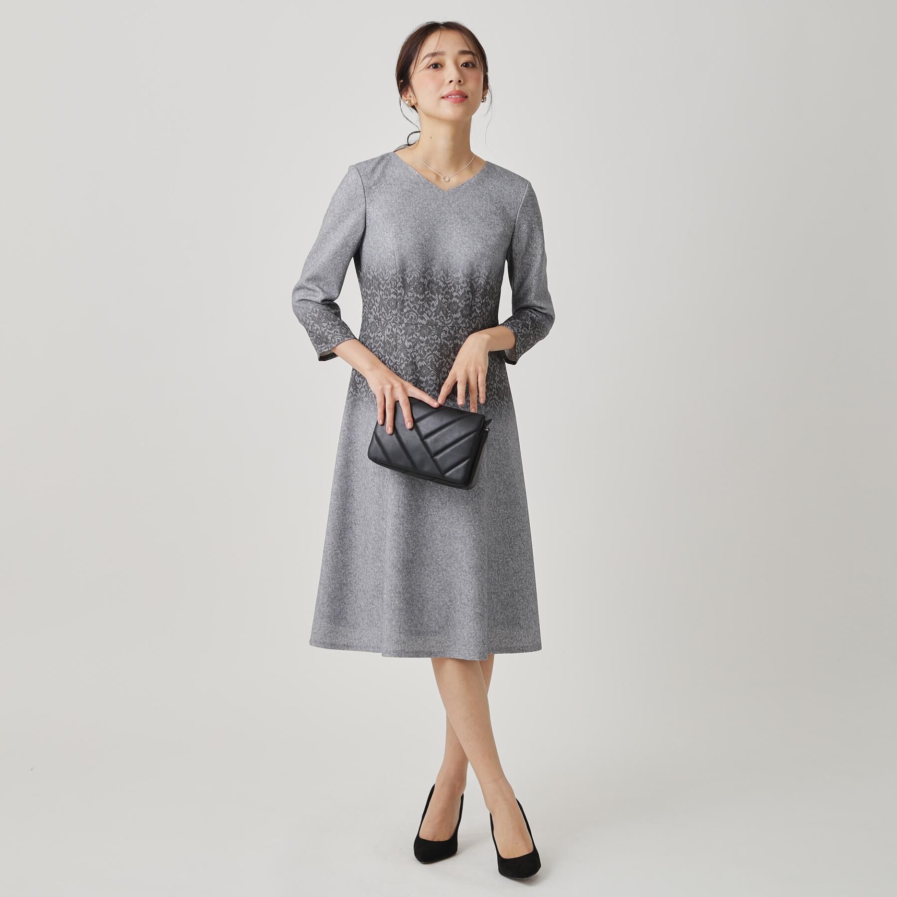 COUP DE CHANCE「【手洗い可／日本製】レース柄プリントワンピース」|ワンピース|