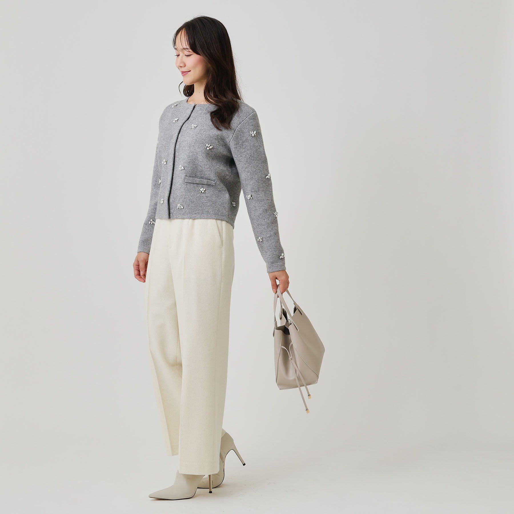 COUP DE CHANCE「【手洗い可】ビジュー付カーディガン」|カーディガン|