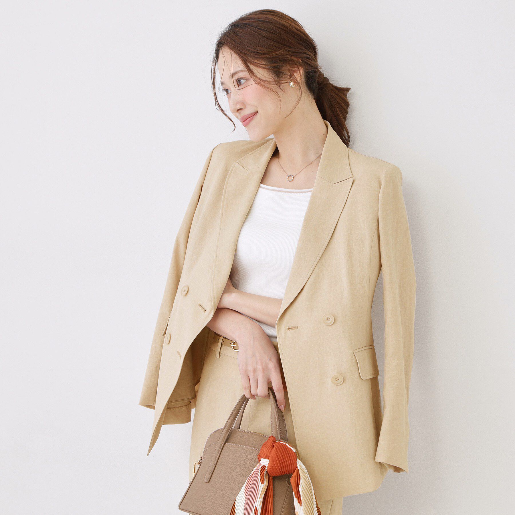 COUP DE CHANCE「【手洗い可/日本製/セットアップ可】ダブルジャケット」|テーラードジャケット|ベージュ(052)