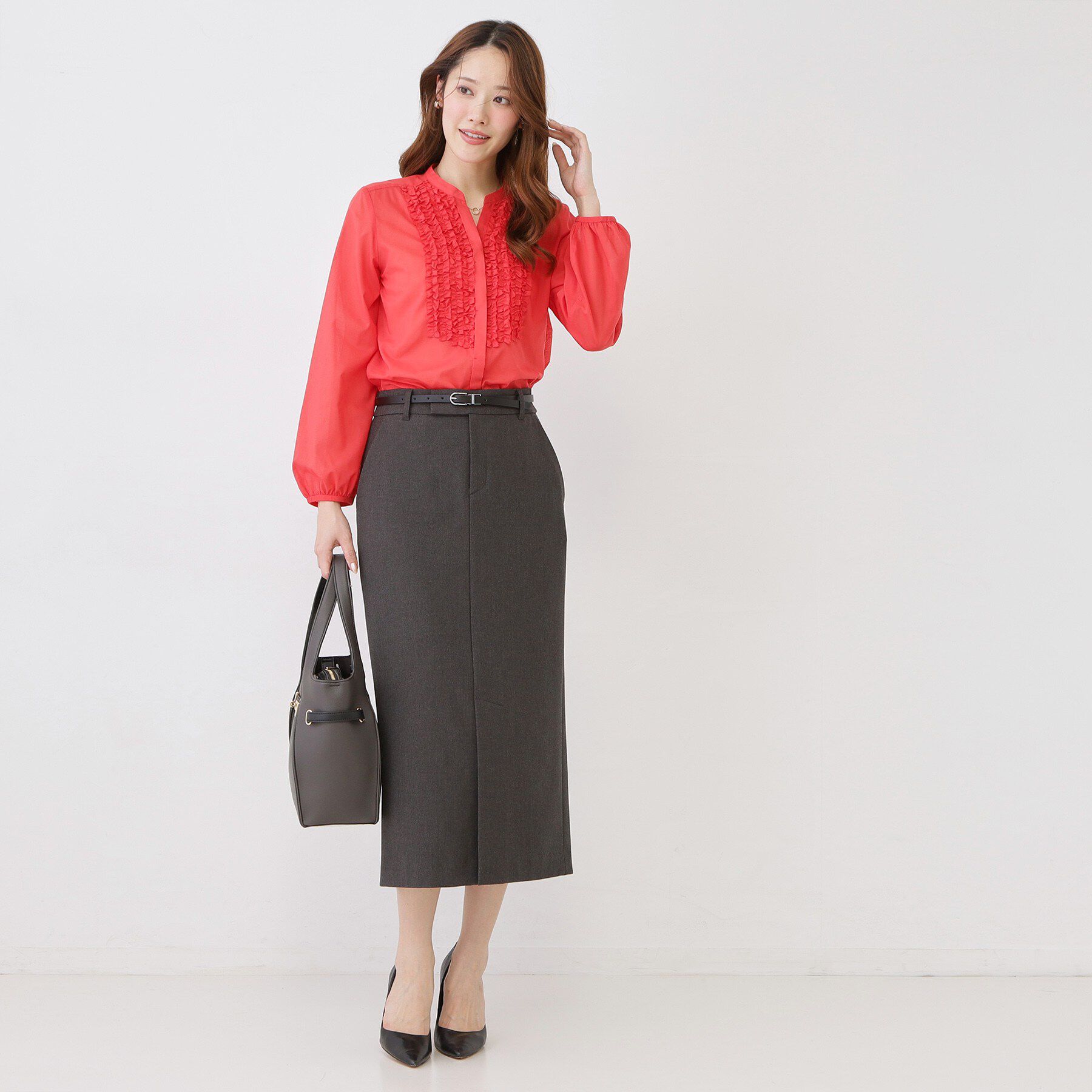 COUP DE CHANCE「【手洗い可/きれいめ】シアーローンフリルブラウス」|シャツ・ブラウス|