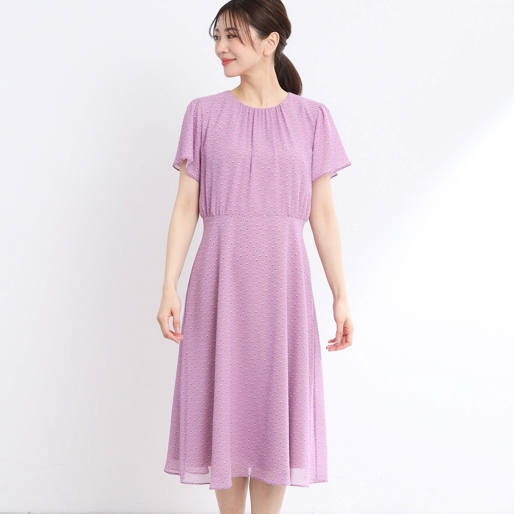 Reflect「【夏SALE／WEB先行カラーあり／マシンウォッシュ可】コツキ幾何柄ワンピース」|ワンピース|