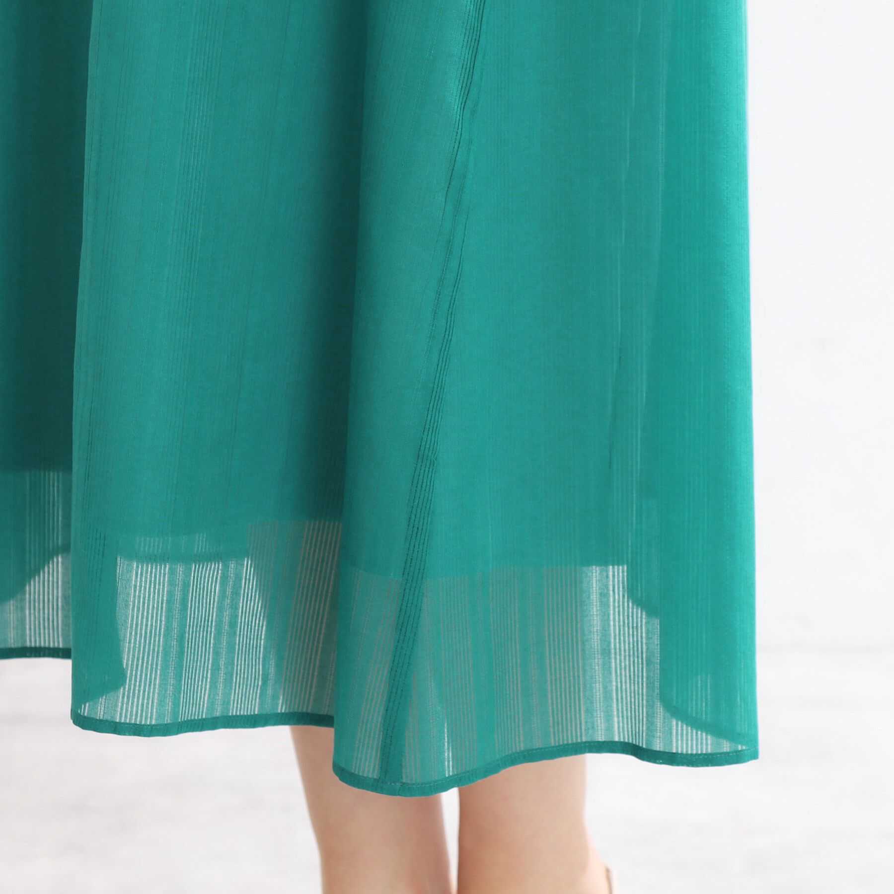 Reflect「【夏SALE／一枚で決まる◎／手洗い可】シアーストライプソフトAラインワンピース」|ワンピース|