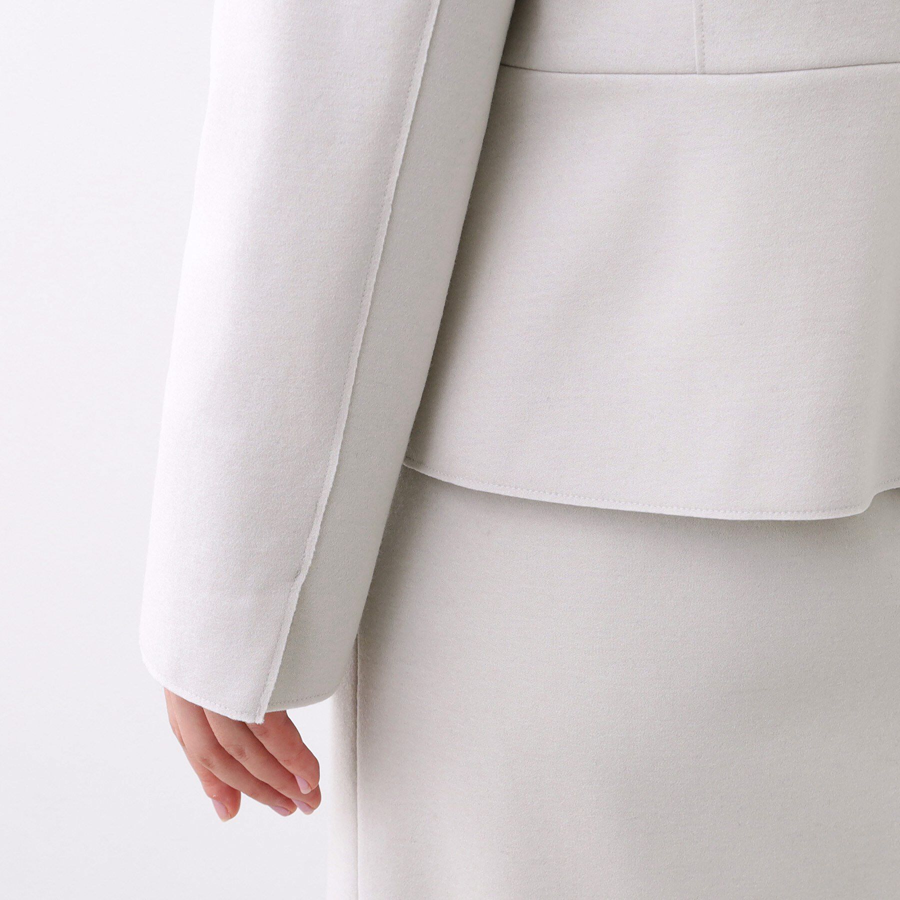 Reflect「【ライトアウター／通勤におすすめ◎／セットアップ可／すっきりシルエット】キレイめジャージジャケット」|ノーカラージャケット|