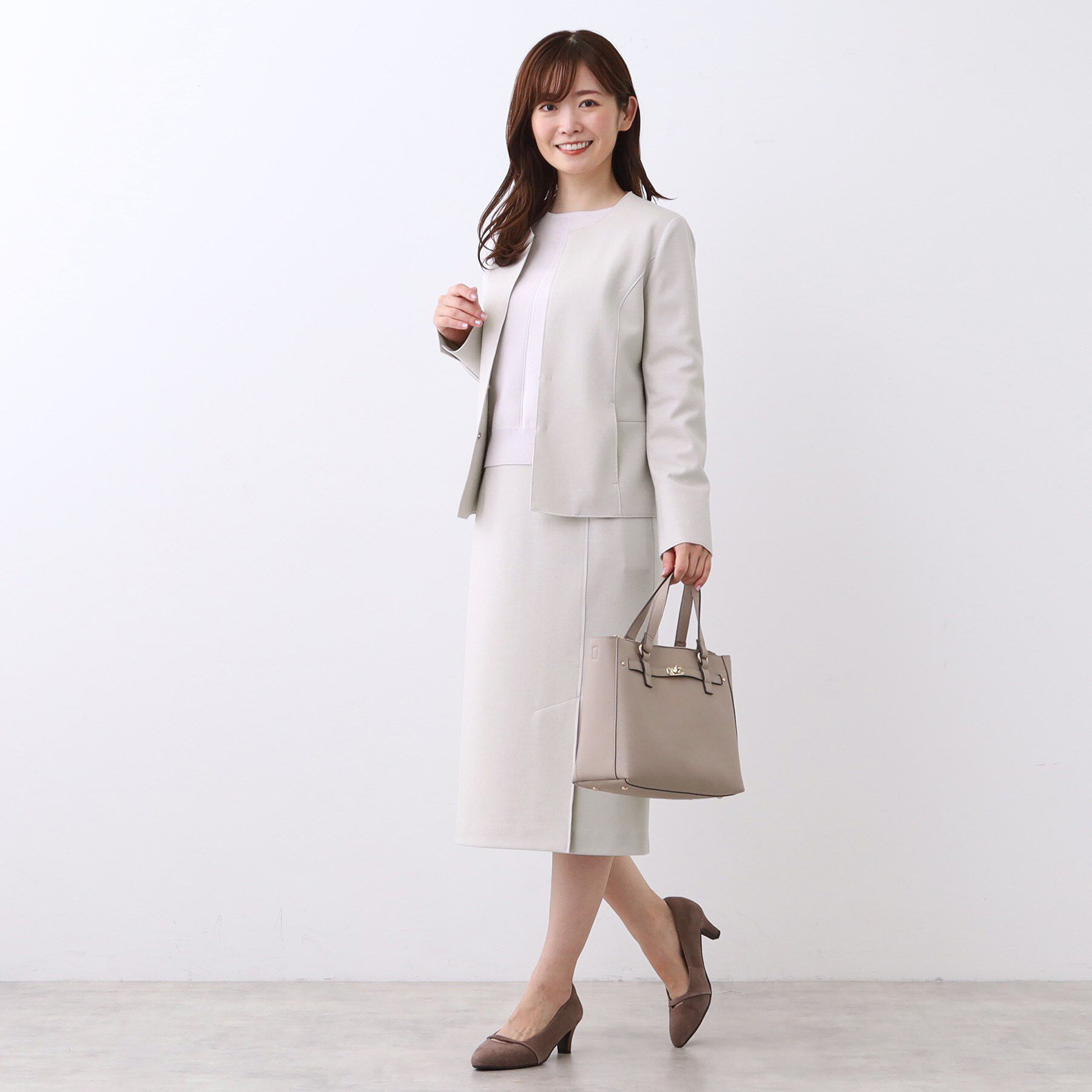 Reflect「【ライトアウター／通勤におすすめ◎／セットアップ可／すっきりシルエット】キレイめジャージジャケット」|ノーカラージャケット|