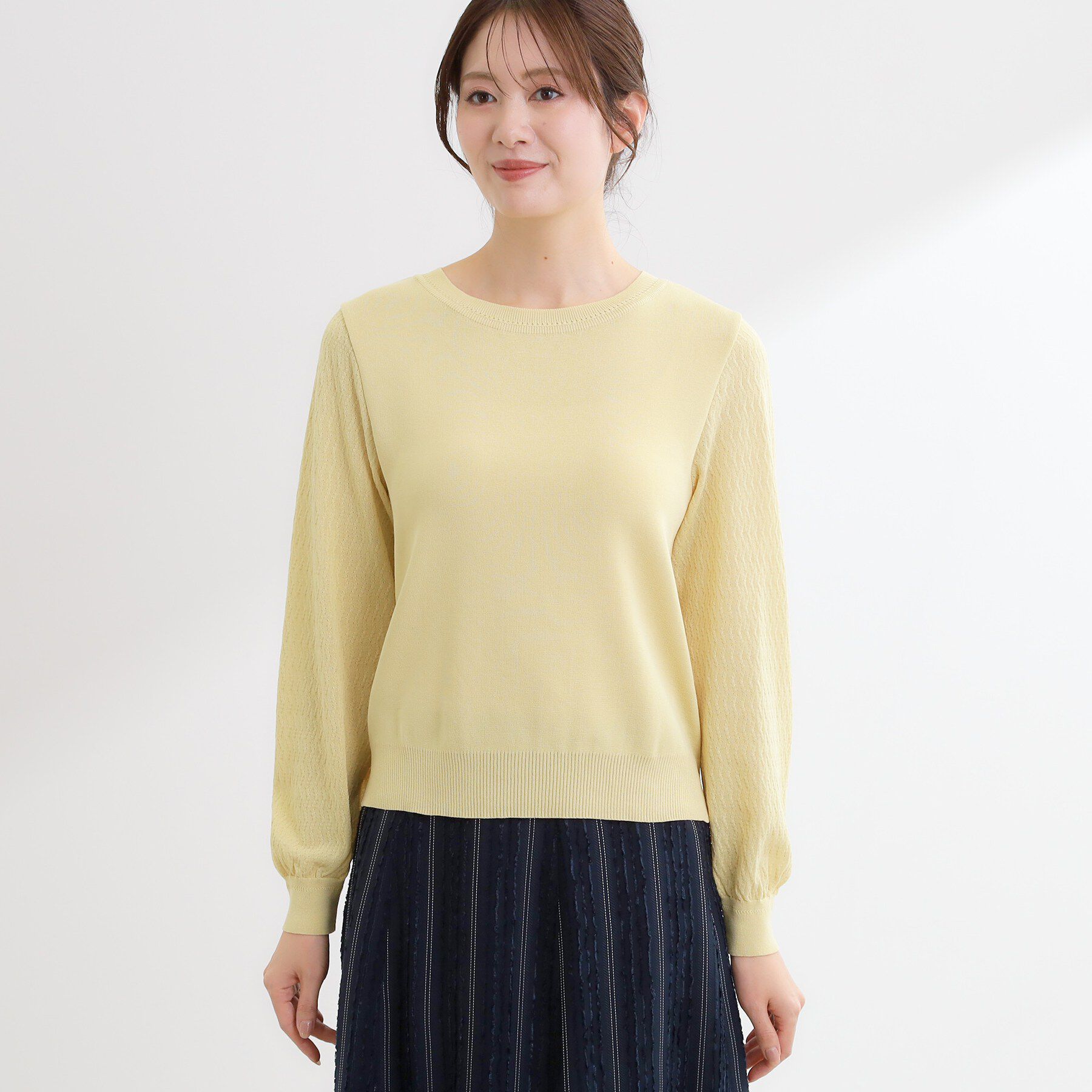 Reflect「透かしスリーブデザインハイゲージニット」|ニット・セーター|