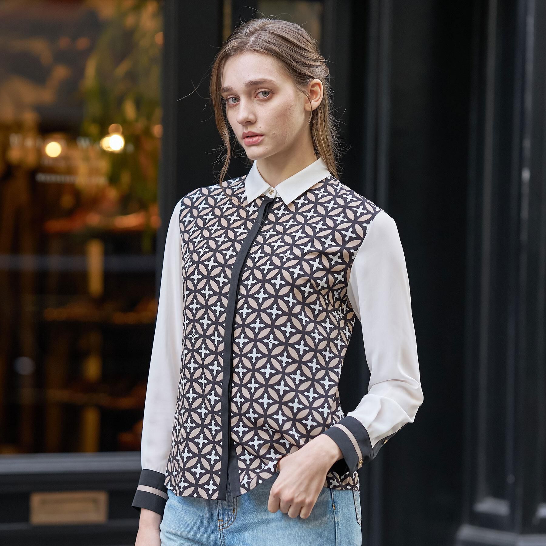 DRESSTERIOR「オーバーラップサークルコンビシャツ」|シャツ・ブラウス|