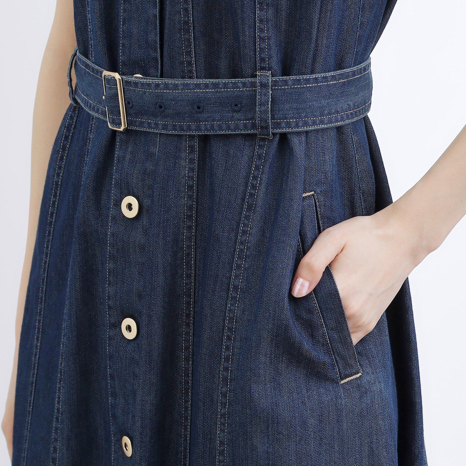 grove「【貴島明日香さん着用】デニムフレアワンピース」|ワンピース|