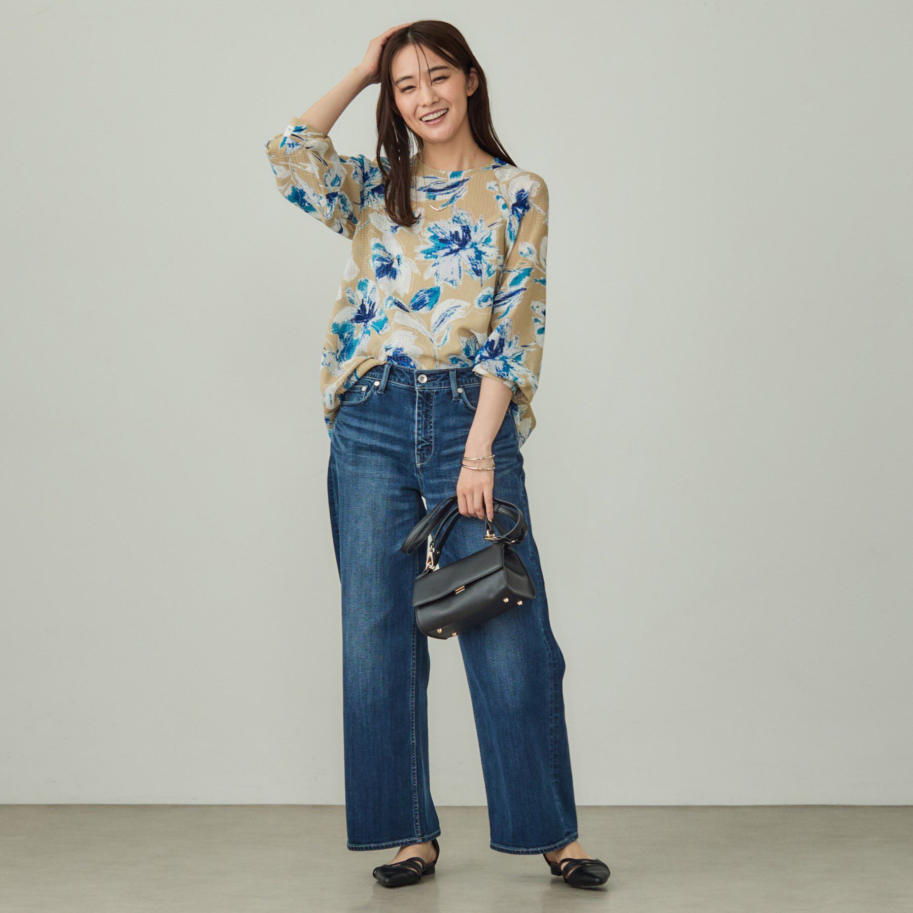 INDIVI「シアーフラワーブラウス」|シャツ・ブラウス|