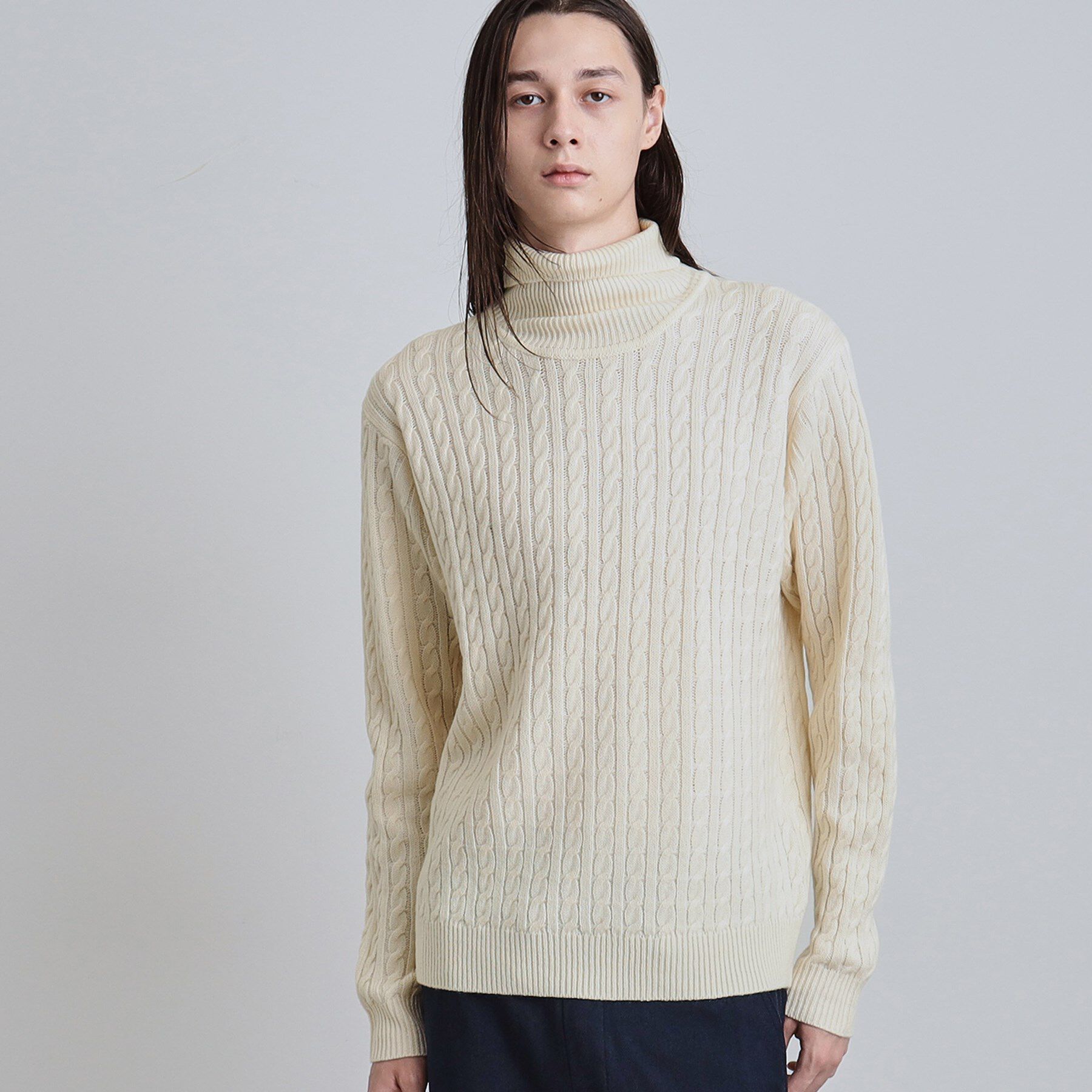 tk.TAKEO KIKUCHI「ケーブルタートルニット」|ニット・セーター|