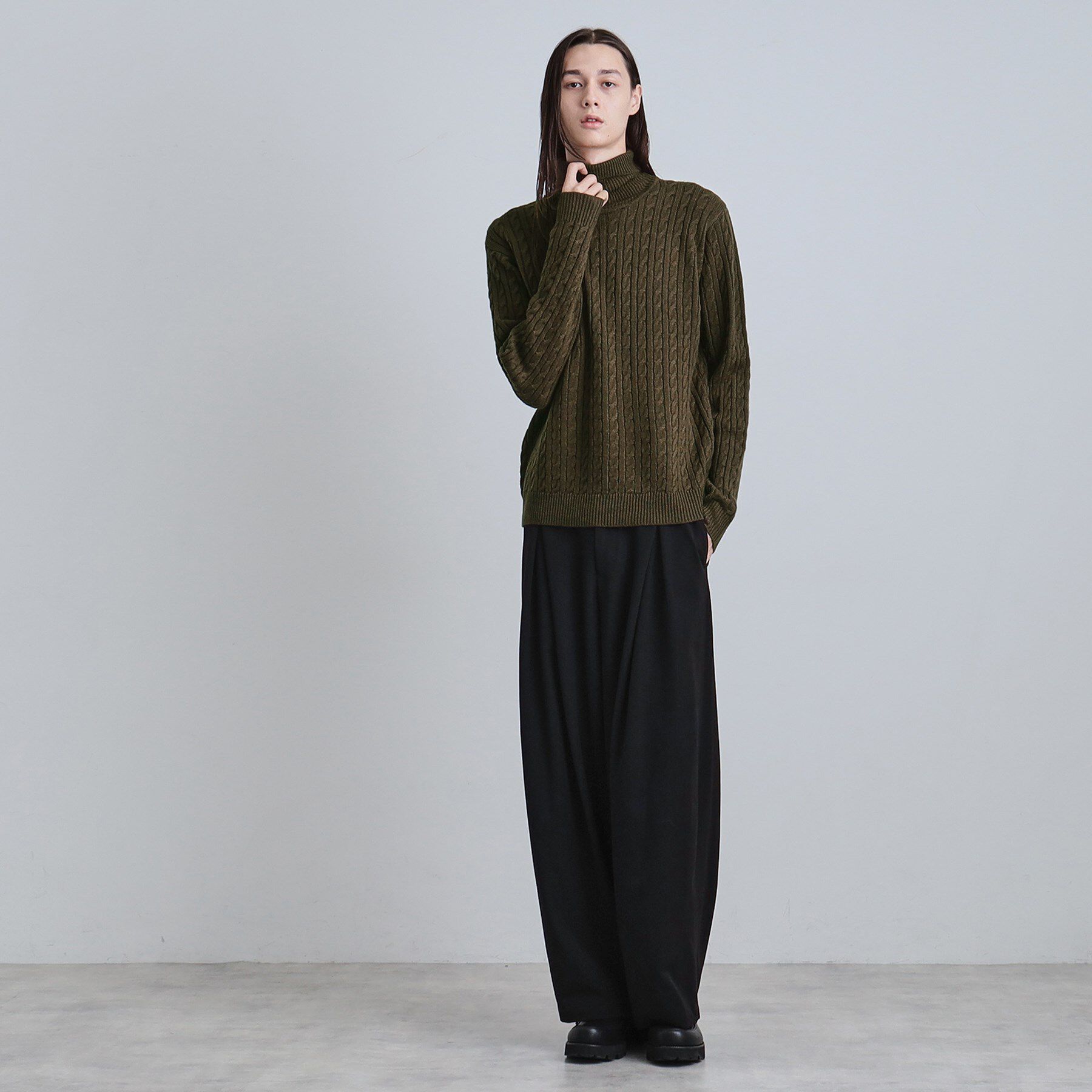 tk.TAKEO KIKUCHI「ケーブルタートルニット」|ニット・セーター|