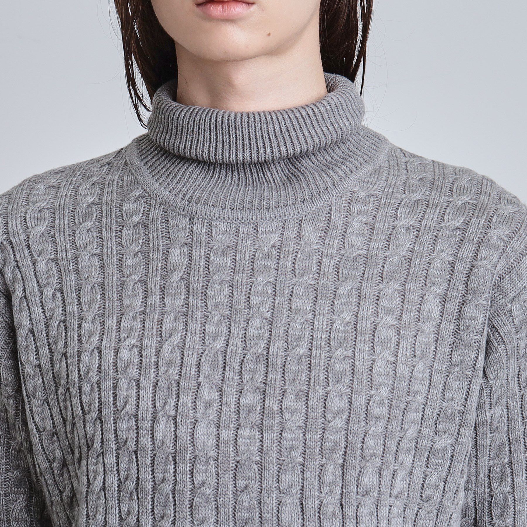 tk.TAKEO KIKUCHI「ケーブルタートルニット」|ニット・セーター|