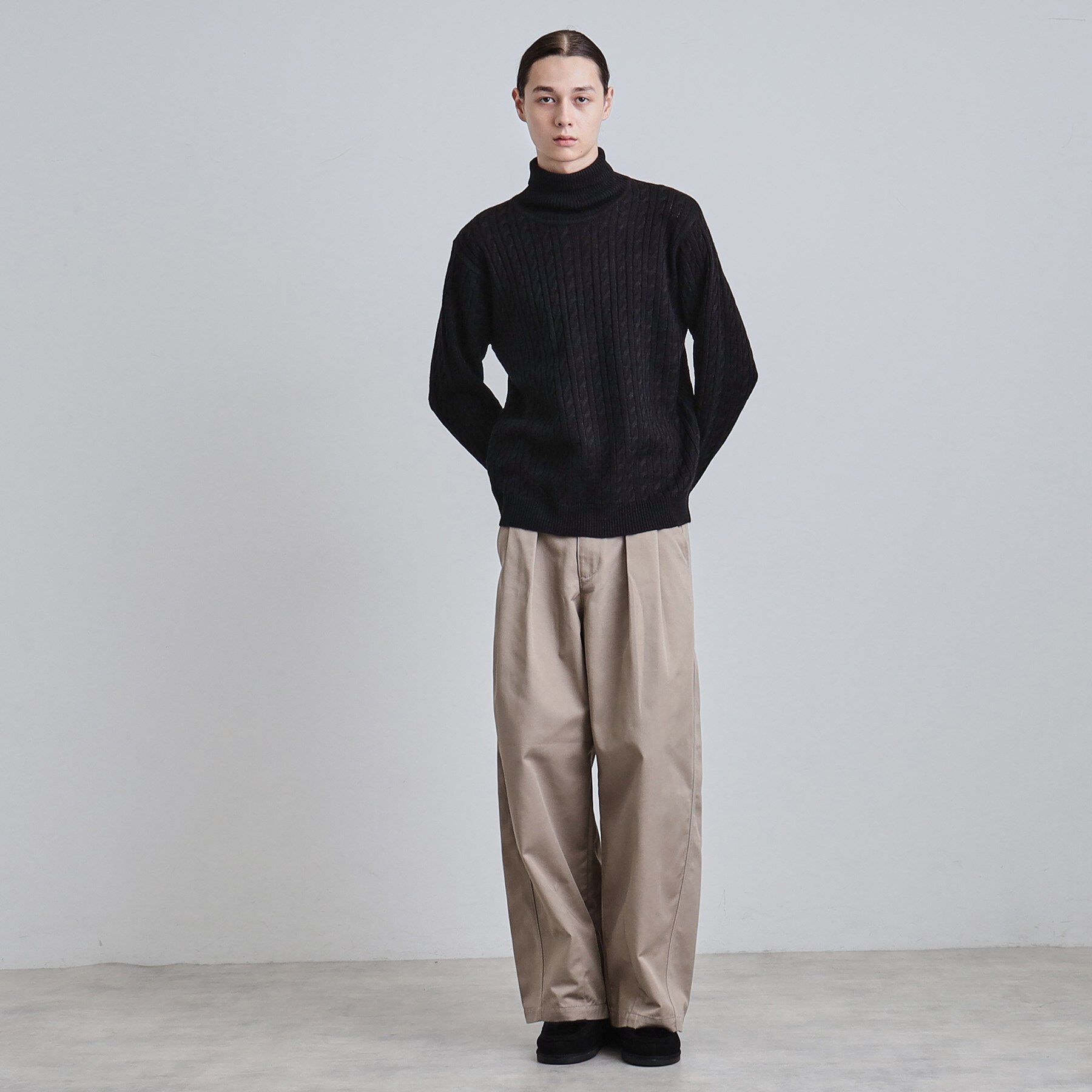 tk.TAKEO KIKUCHI「ケーブルタートルニット」|ニット・セーター|