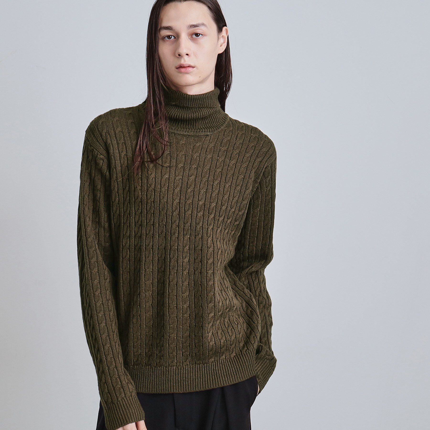 tk.TAKEO KIKUCHI「ケーブルタートルニット」|ニット・セーター|