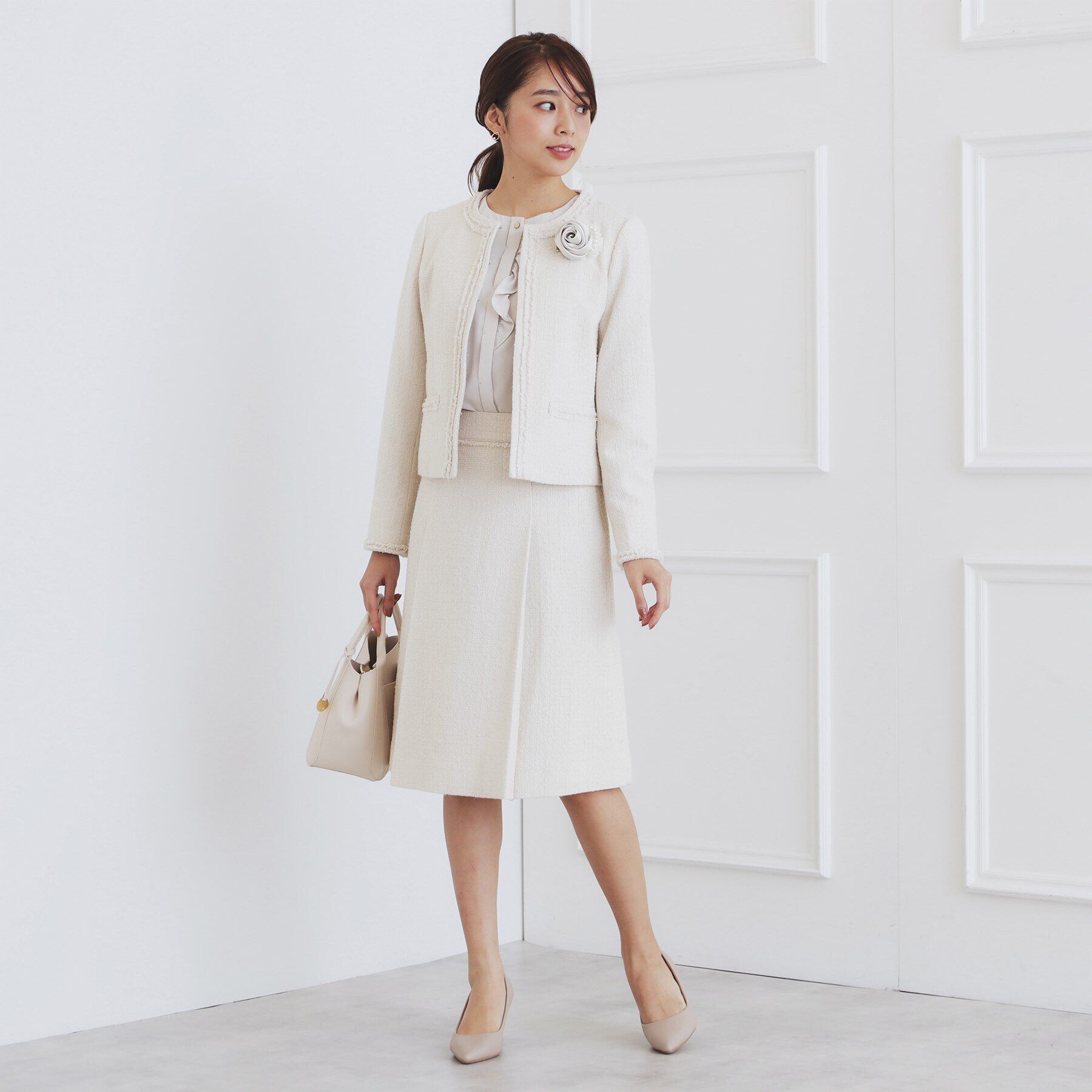 index「＜通勤・セレモニー/セットアップ対応＞Aラインツイードスカート【洗える】」|スカート|