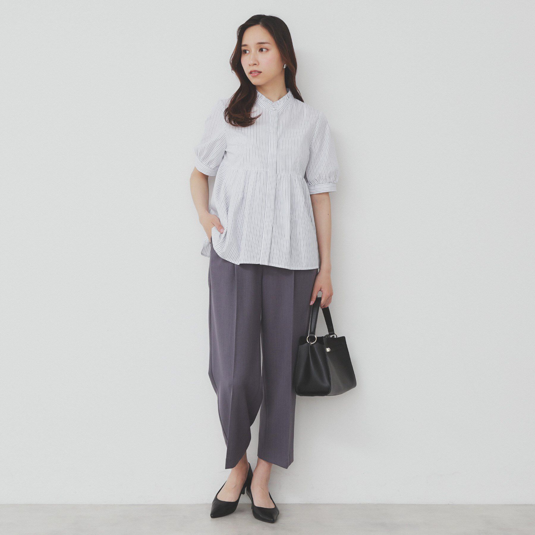 index「《5色展開》フリルバンドカラーペプラムブラウス【洗濯機洗い可/イージーアイロン/防シワ】」|シャツ・ブラウス|