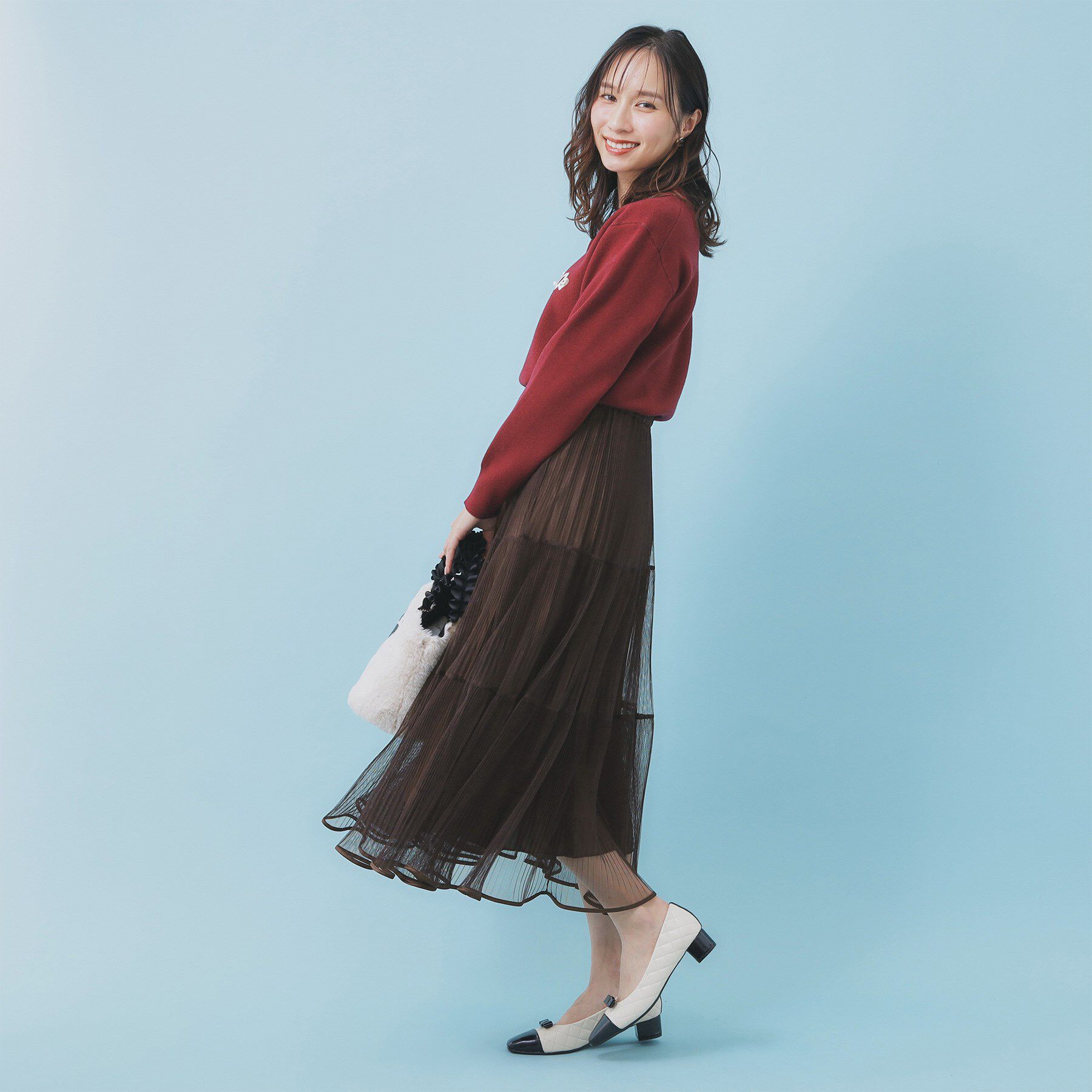 index「リバーシブルチュールティアードフレアスカート【洗濯機OK】」|スカート|