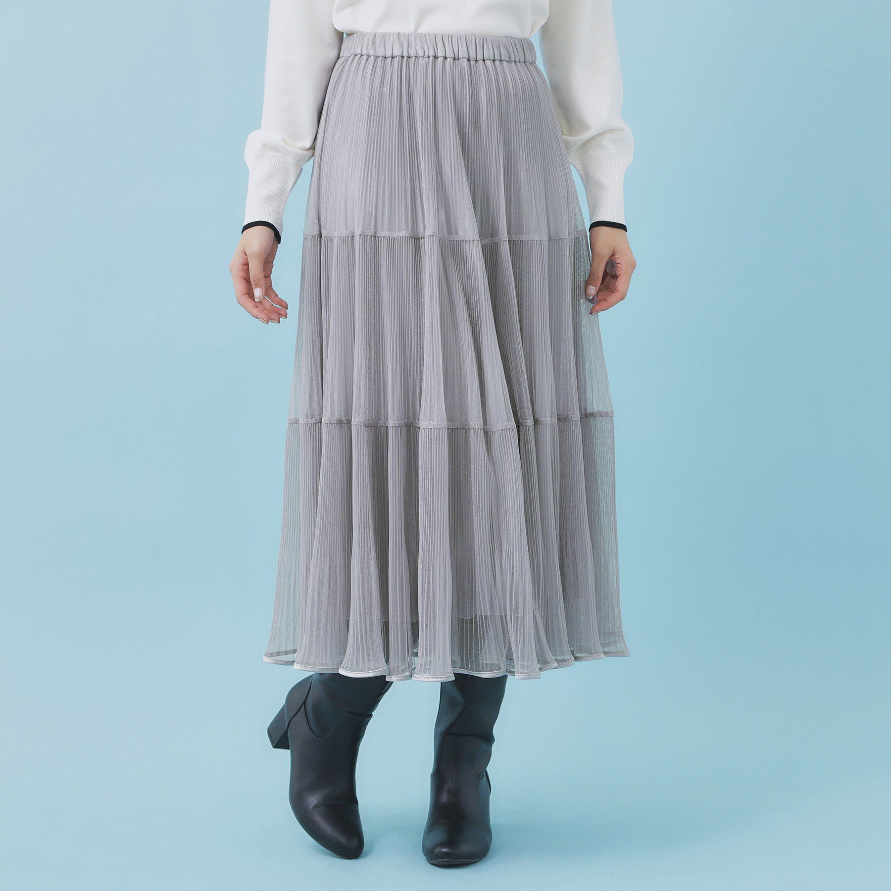 index「リバーシブルチュールティアードフレアスカート【洗濯機OK】」|スカート|