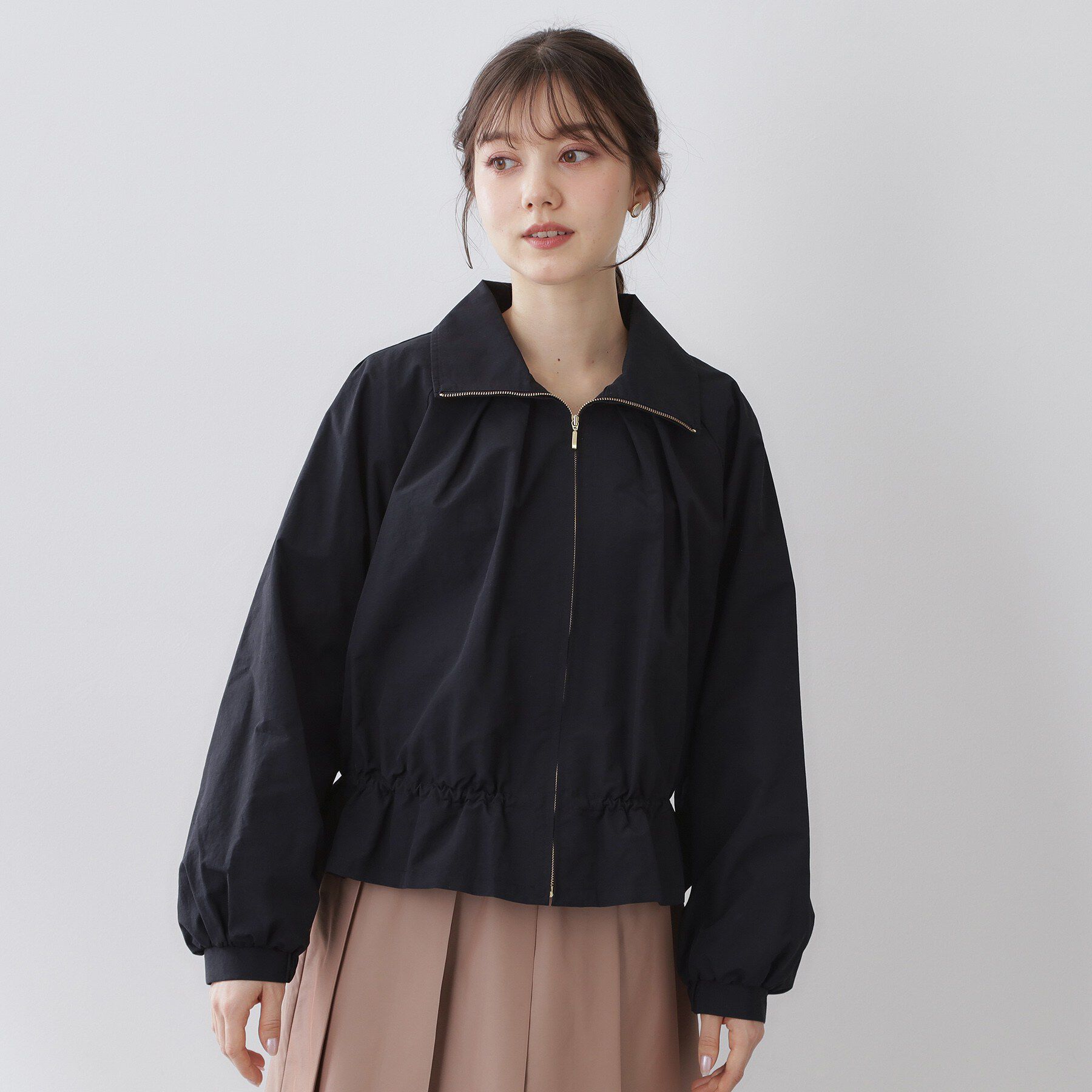 index「スタンドカラーペプラムブルゾン【洗濯機OK】」|ブルゾン・スタジャン|