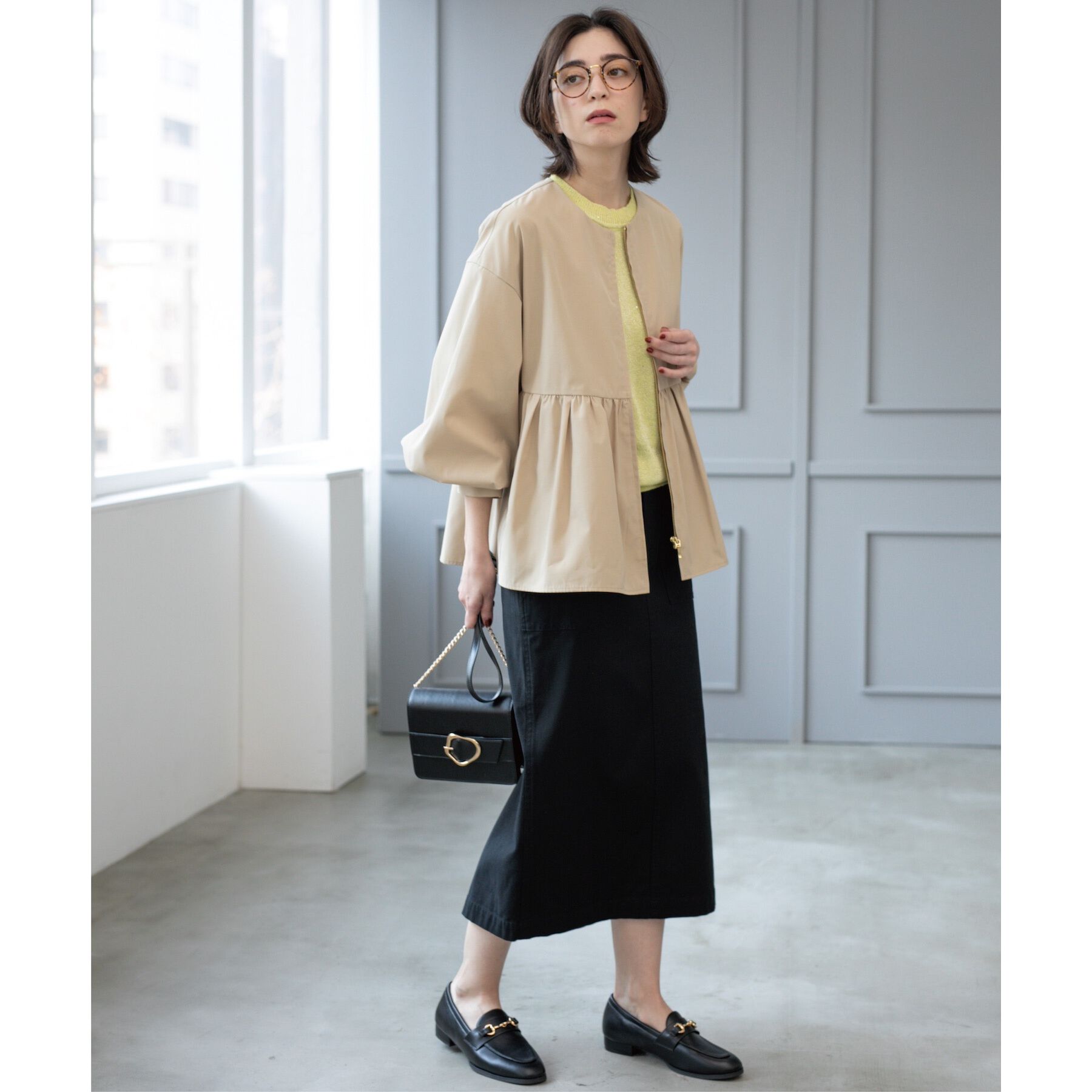 OPAQUE.CLIP「《S-LLsize》ストレッチベイカーナロースカート【洗濯機洗い可】」|スカート|