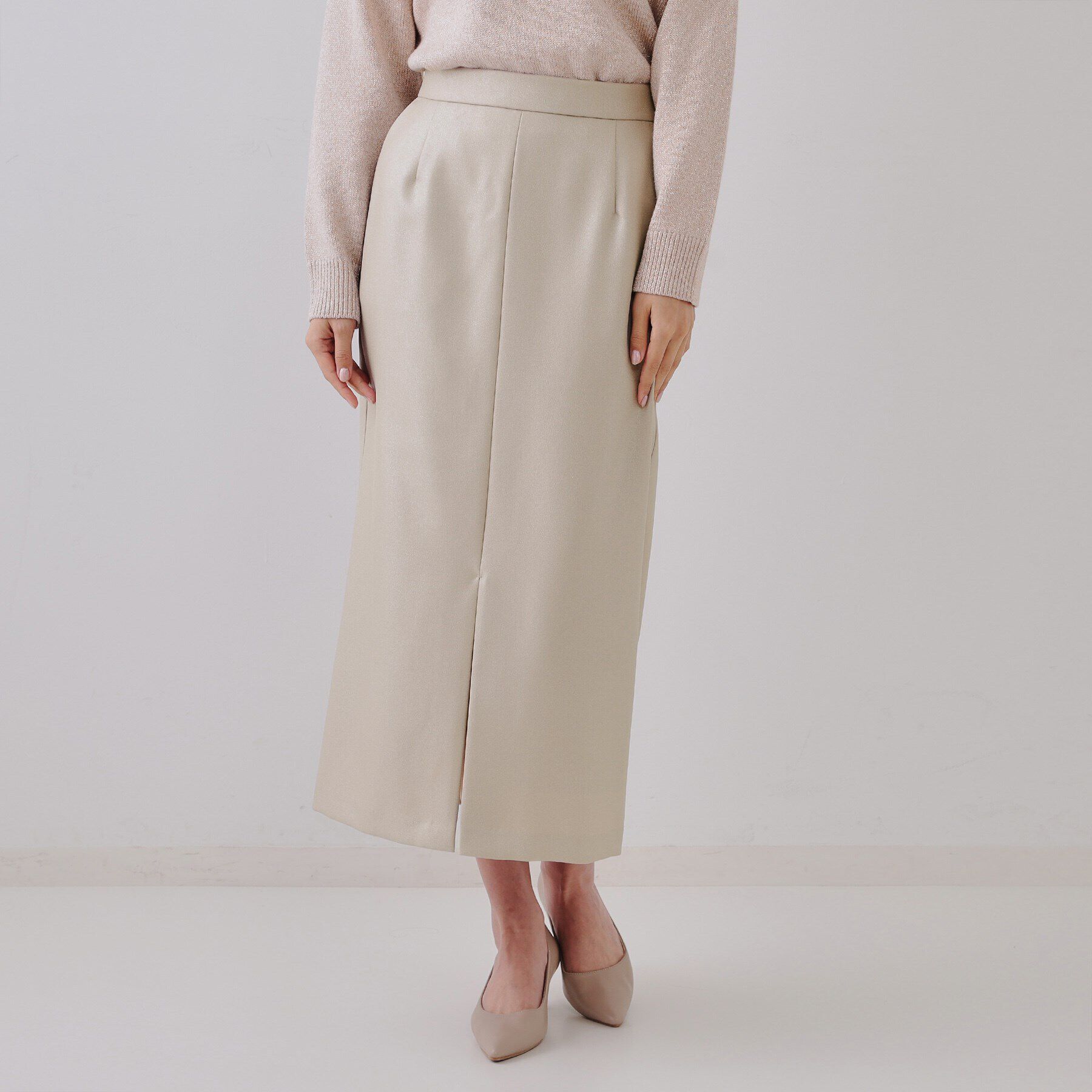 OPAQUE.CLIP「ラメナロースカート【洗濯機洗い可】」|スカート|