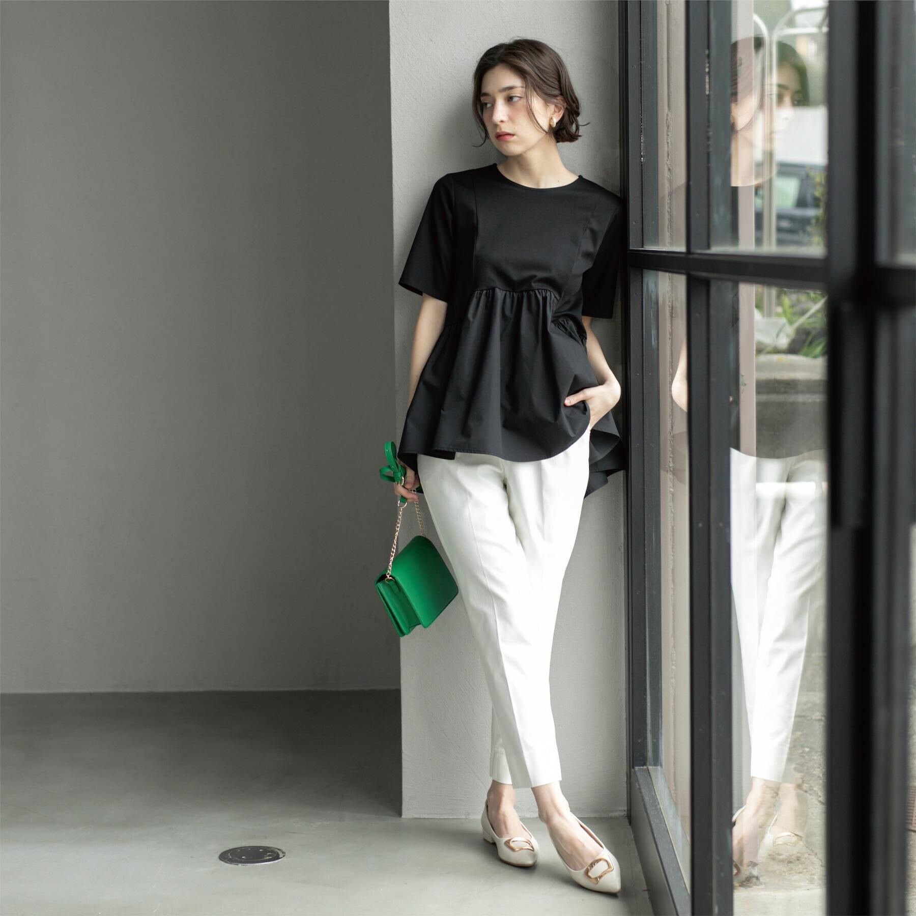 OPAQUE.CLIP「ペプラムドッキングカットソー【洗濯機洗い可】」|Tシャツ・カットソー|