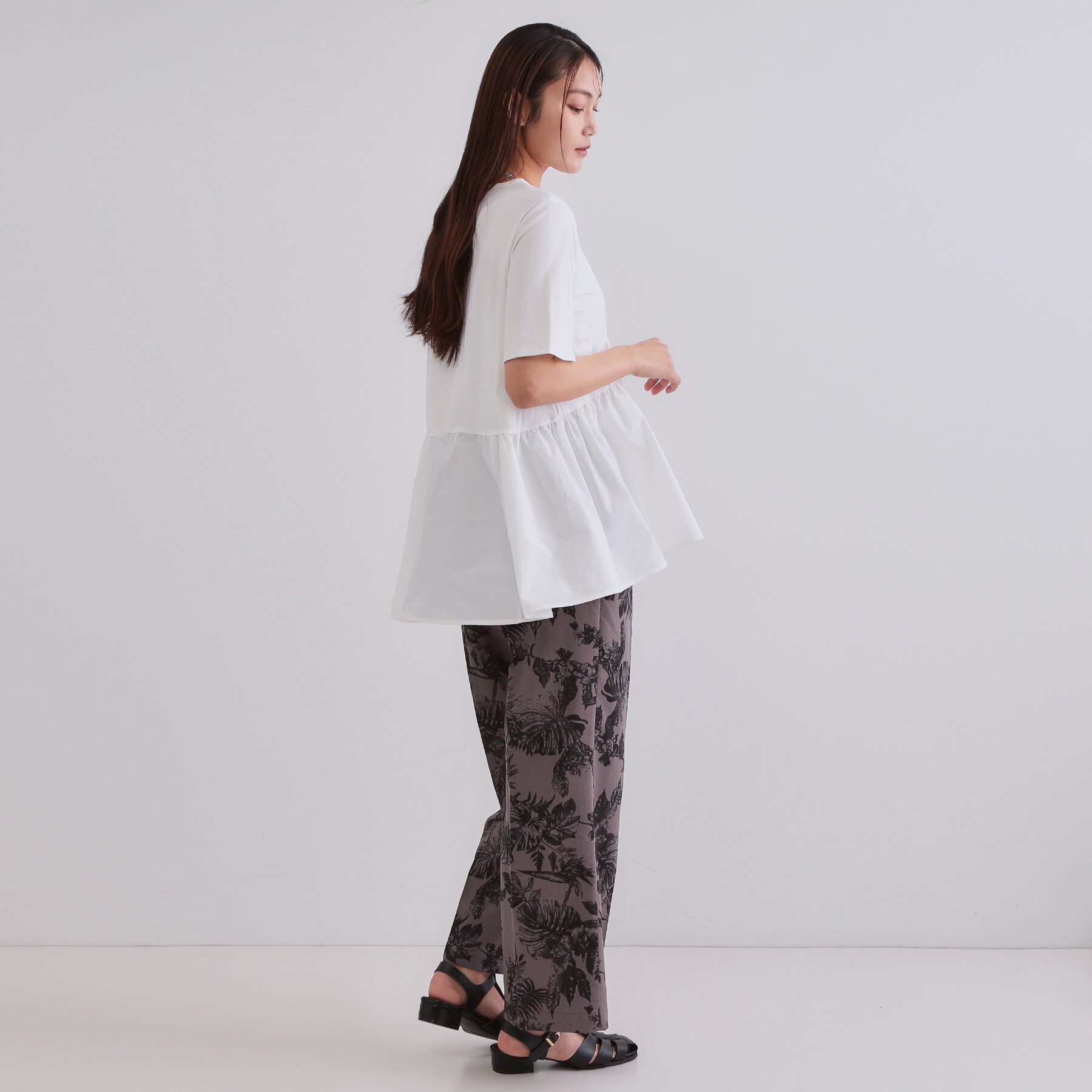 OPAQUE.CLIP「ペプラムドッキングカットソー【洗濯機洗い可】」|Tシャツ・カットソー|