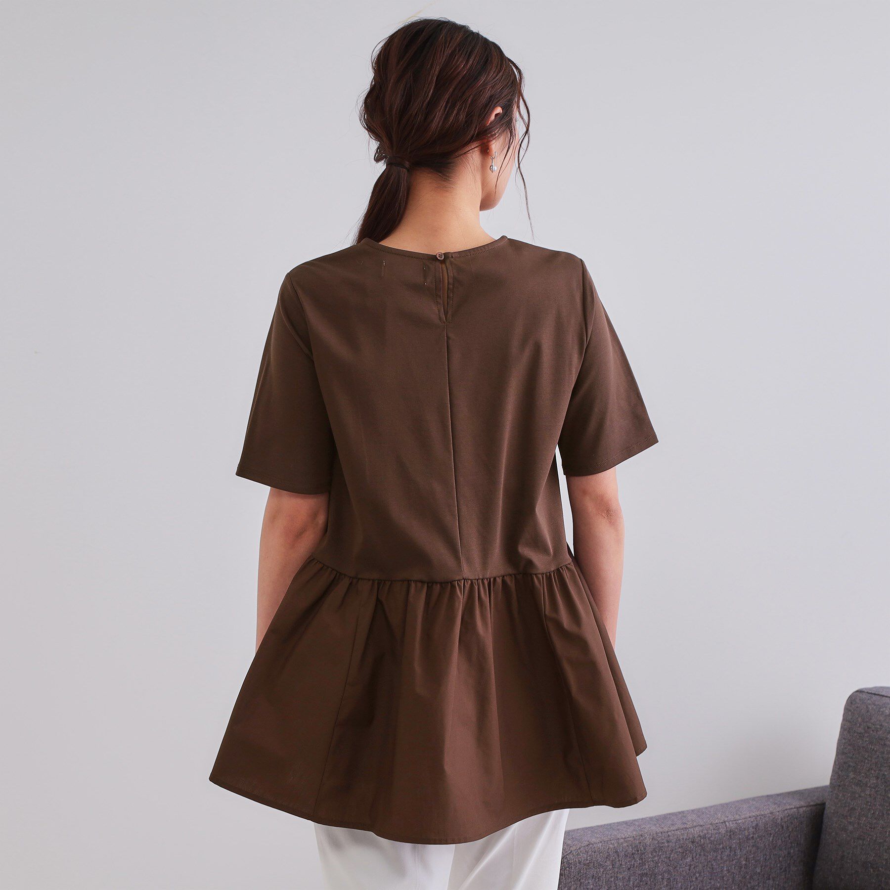 OPAQUE.CLIP「ペプラムドッキングカットソー【洗濯機洗い可】」|Tシャツ・カットソー|