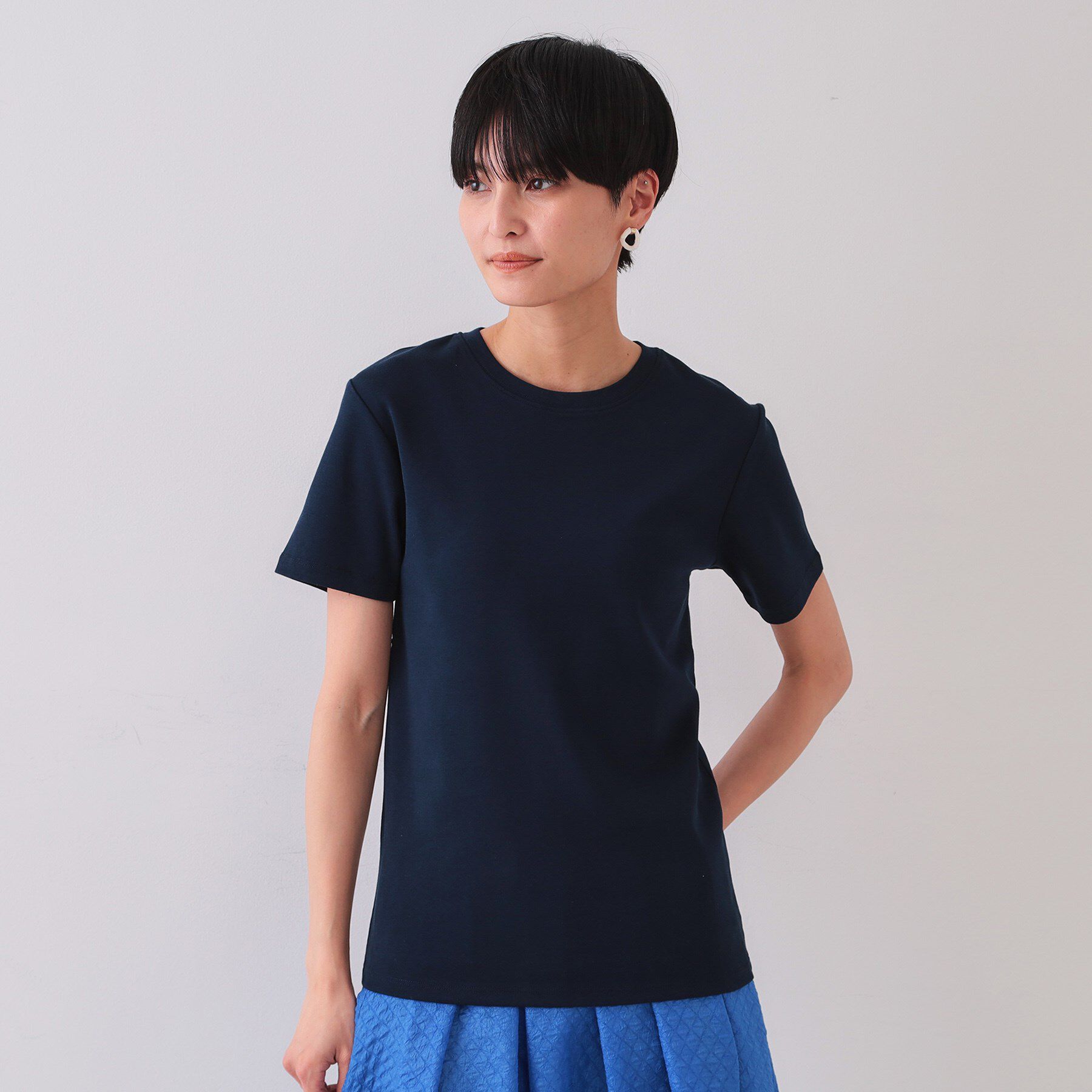 OPAQUE.CLIP「フライスベーシックTシャツ【洗濯機洗い可】」|Tシャツ・カットソー|