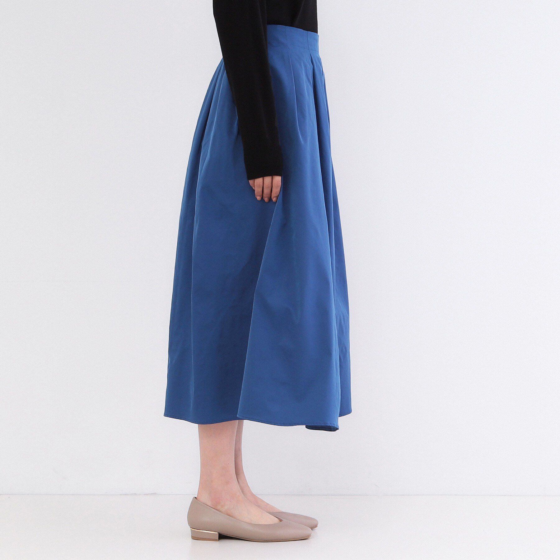 OPAQUE.CLIP「シャンブレータフタタックフレアスカート【洗濯機OK】」|スカート|