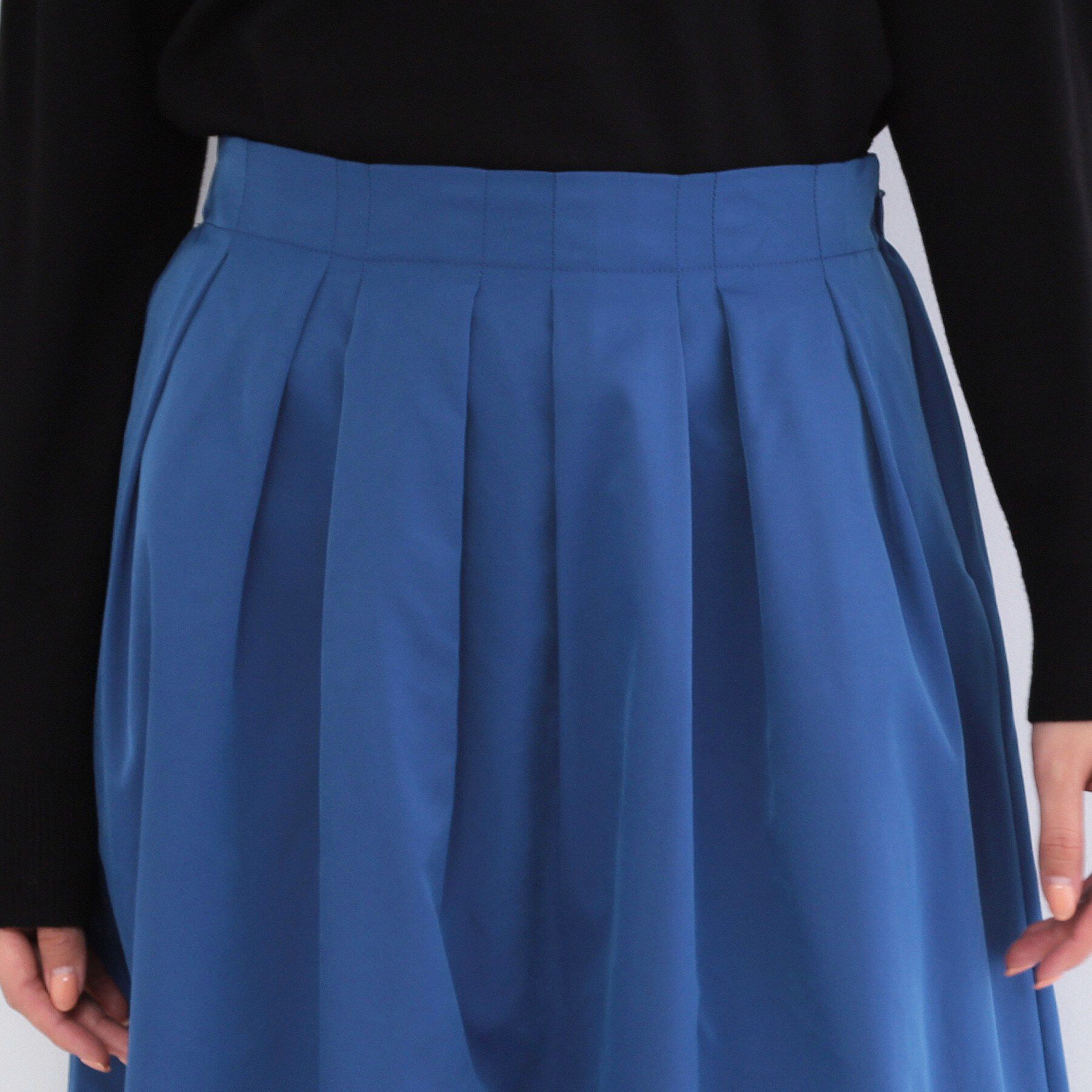 OPAQUE.CLIP「シャンブレータフタタックフレアスカート【洗濯機OK】」|スカート|