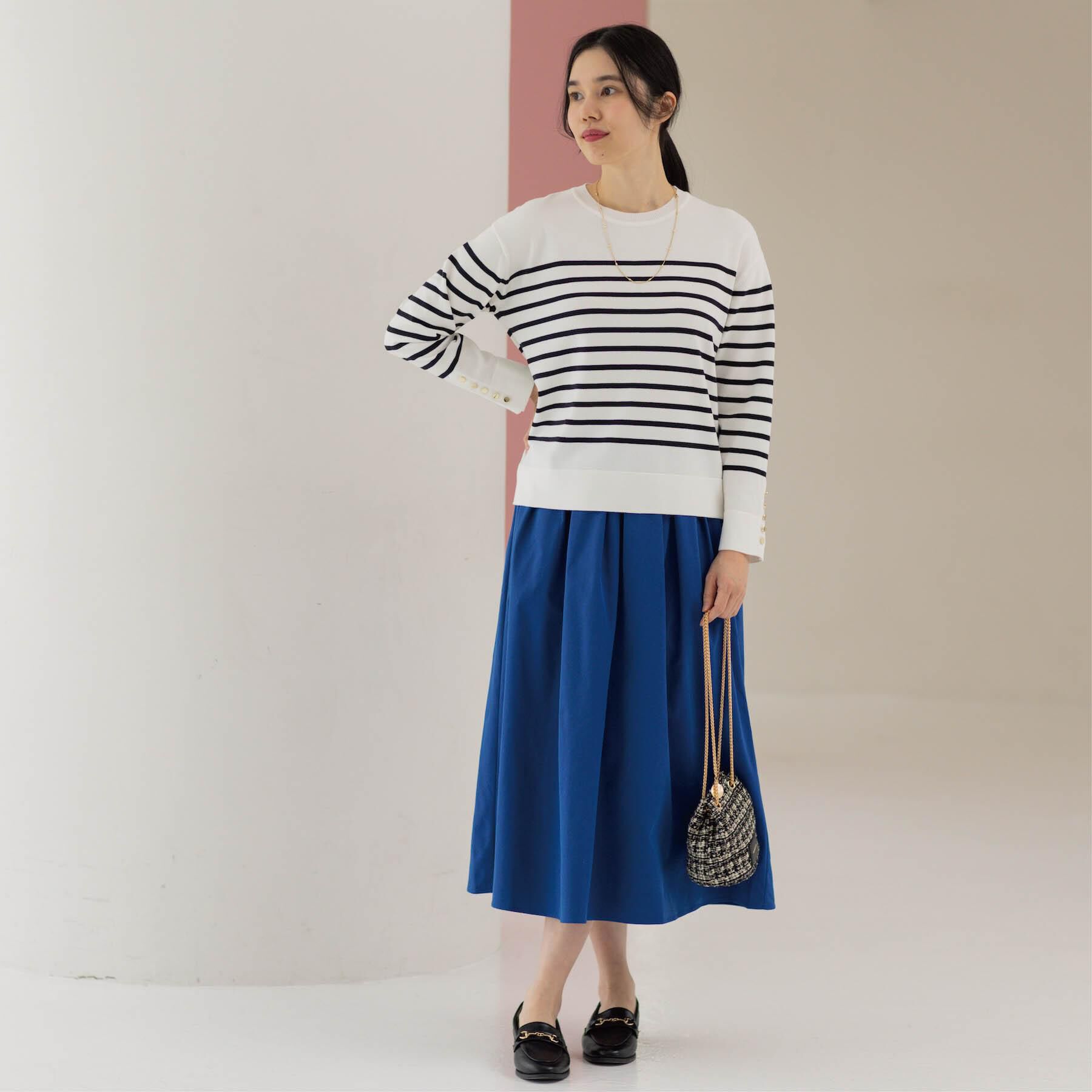 OPAQUE.CLIP「シャンブレータフタタックフレアスカート【洗濯機OK】」|スカート|