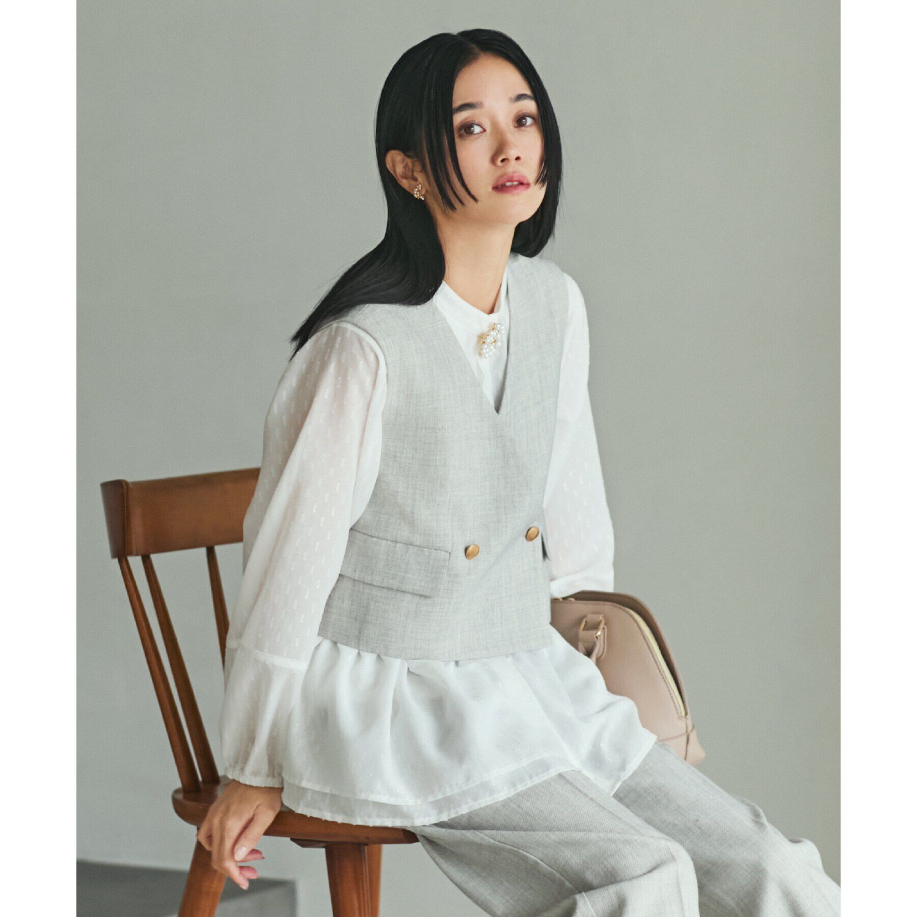 THE SHOP TK「【セットアップ可／ONOFF活躍】カルゼショートジレ／洗える」|ベスト・ジレ|