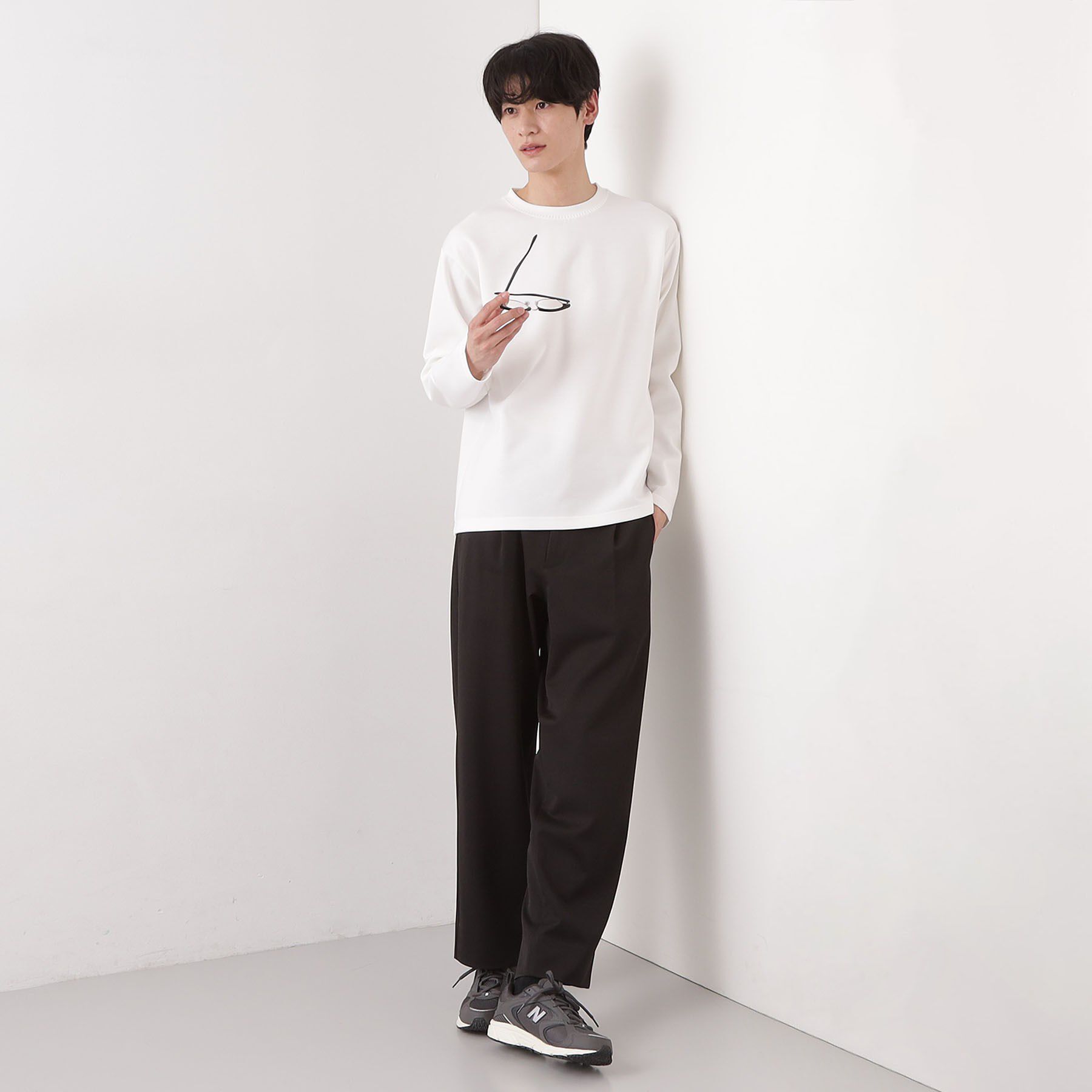 THE SHOP TK「【首元にさりげないアクセント】ステッチダンボールプルオーバー」|Tシャツ・カットソー|