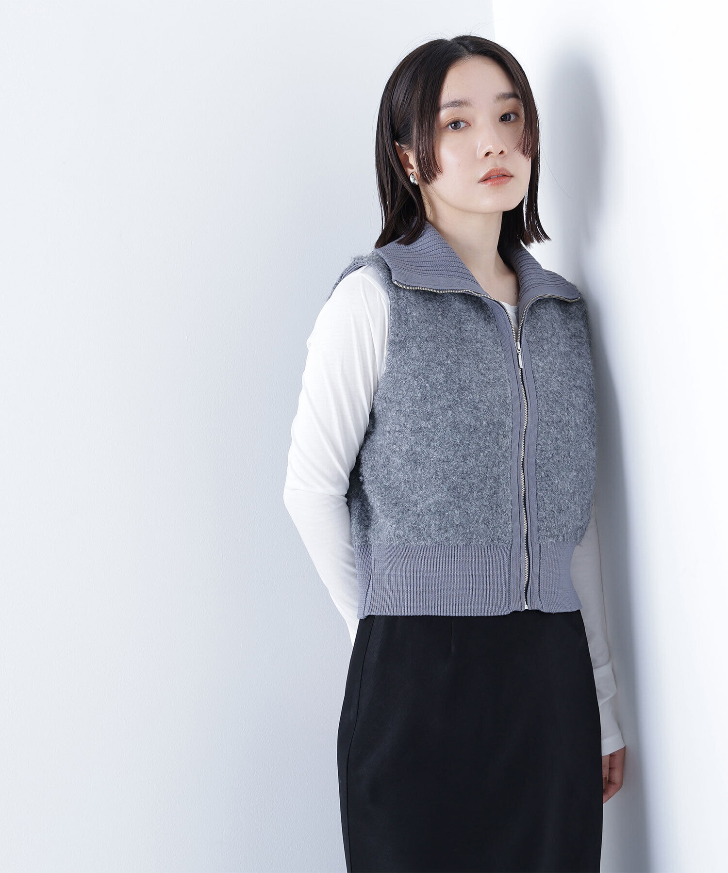  「ブークレジップニットベスト」|ニット・セーター|