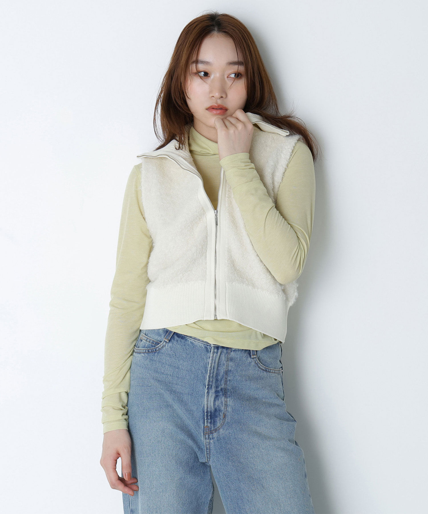 「ブークレジップニットベスト」|ニット・セーター|