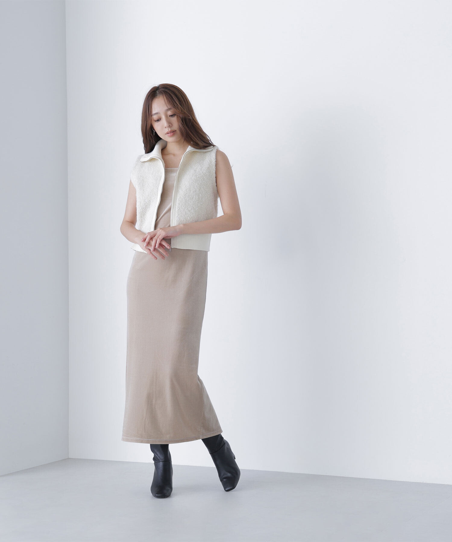  「ブークレジップニットベスト」|ニット・セーター|