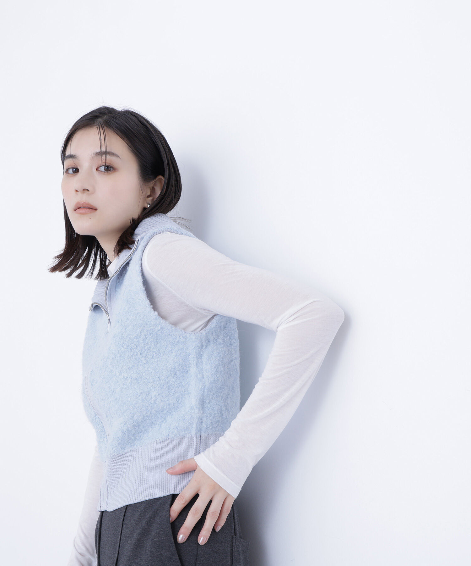  「ブークレジップニットベスト」|ニット・セーター|